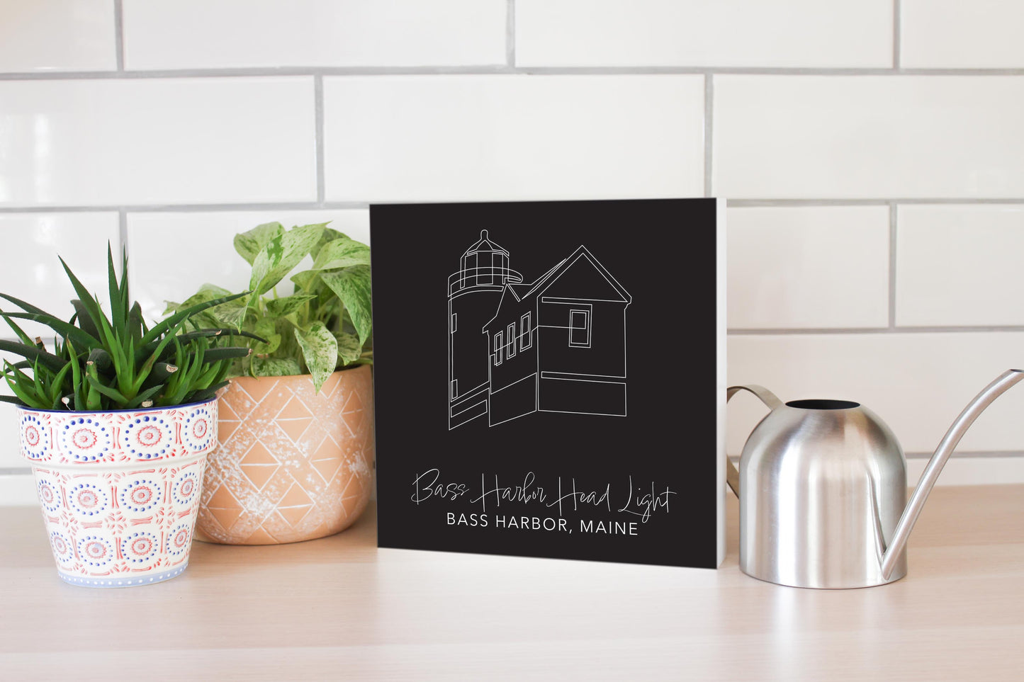 Black Bass Harbor Head Light | Wood Block | Eaches | Min 2