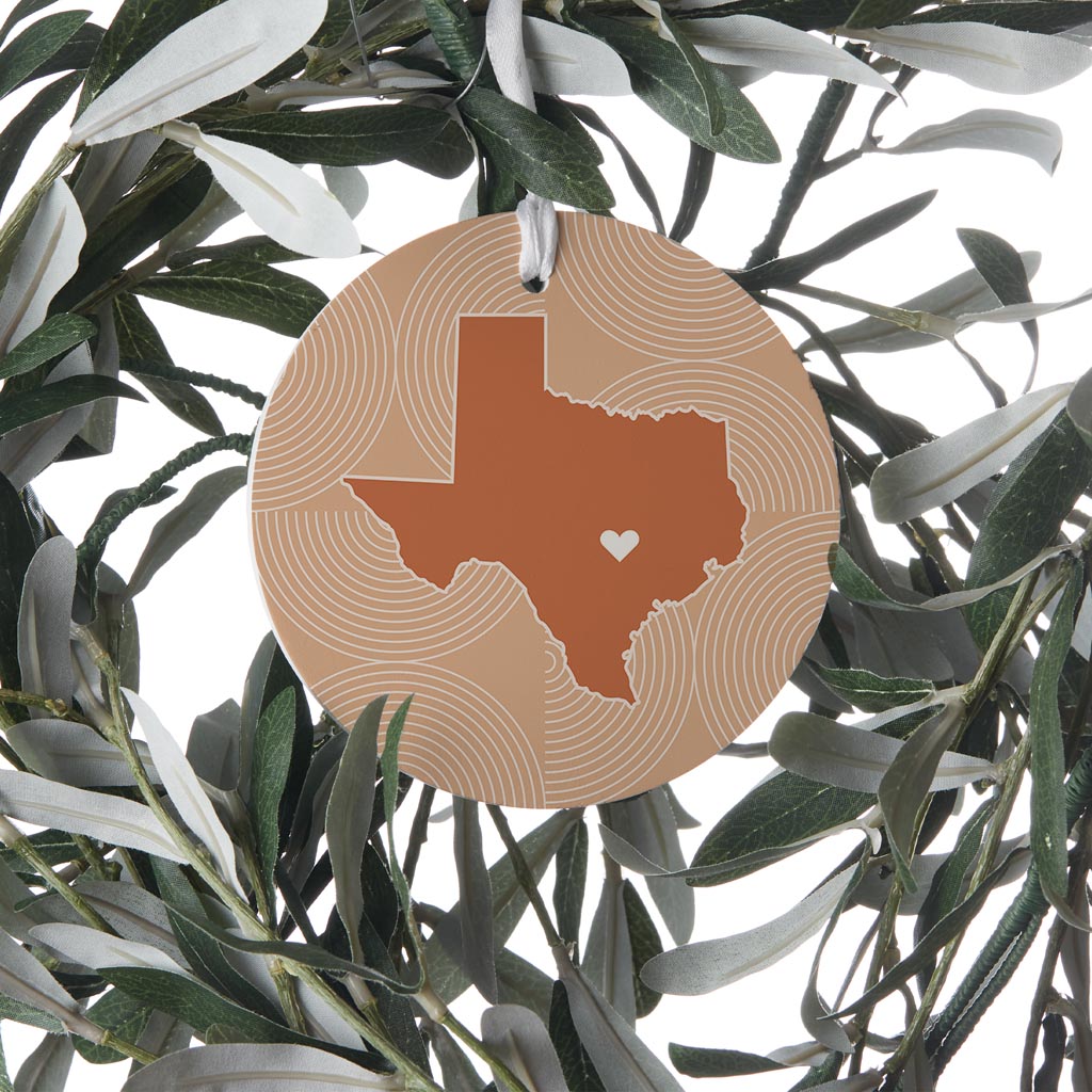 Modern Minimalist Texas Austin Heart | Wood Ornament | Eaches | Min 6
