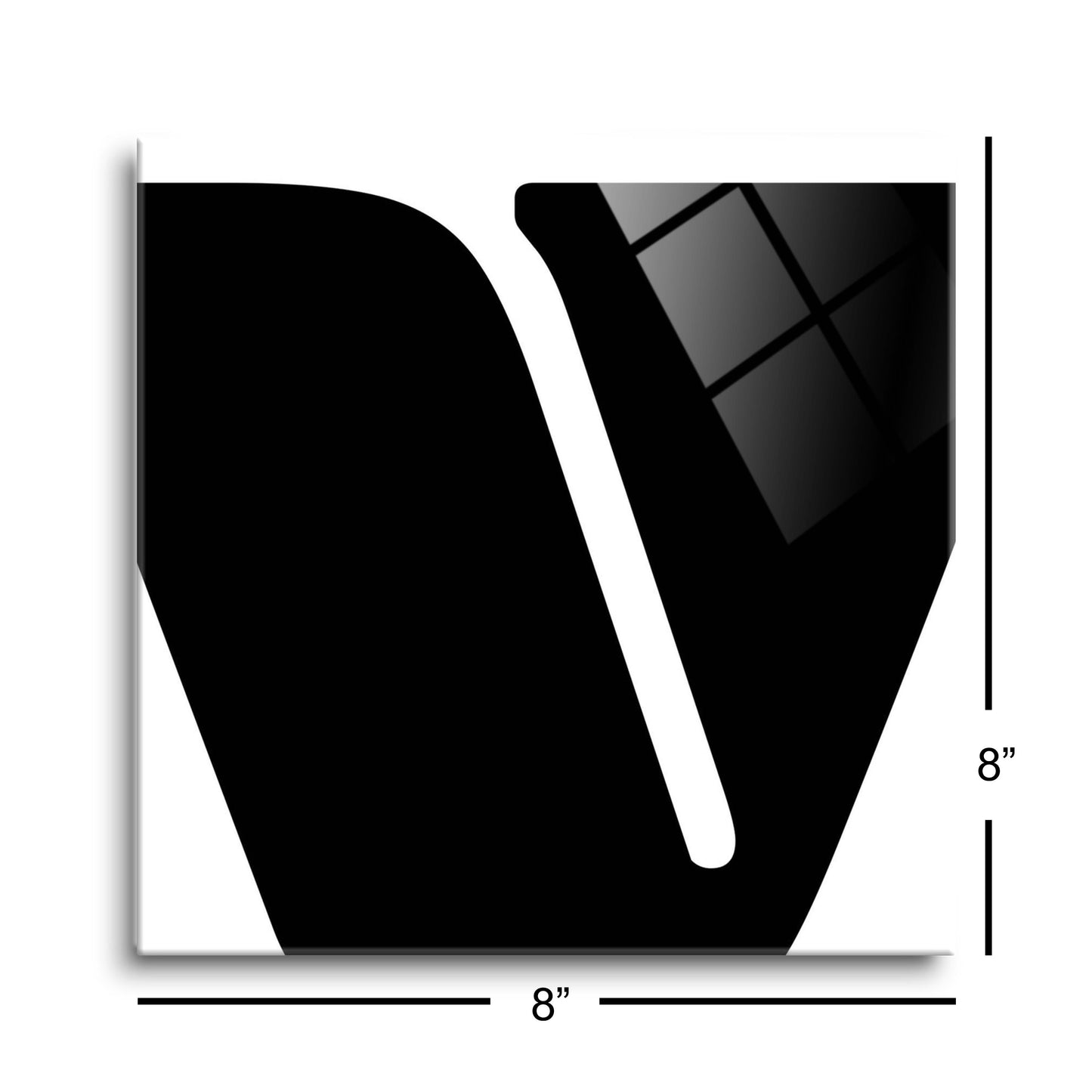 Fun Chunky Monogram V | Hi-Def Glass Art | Eaches | Min 2