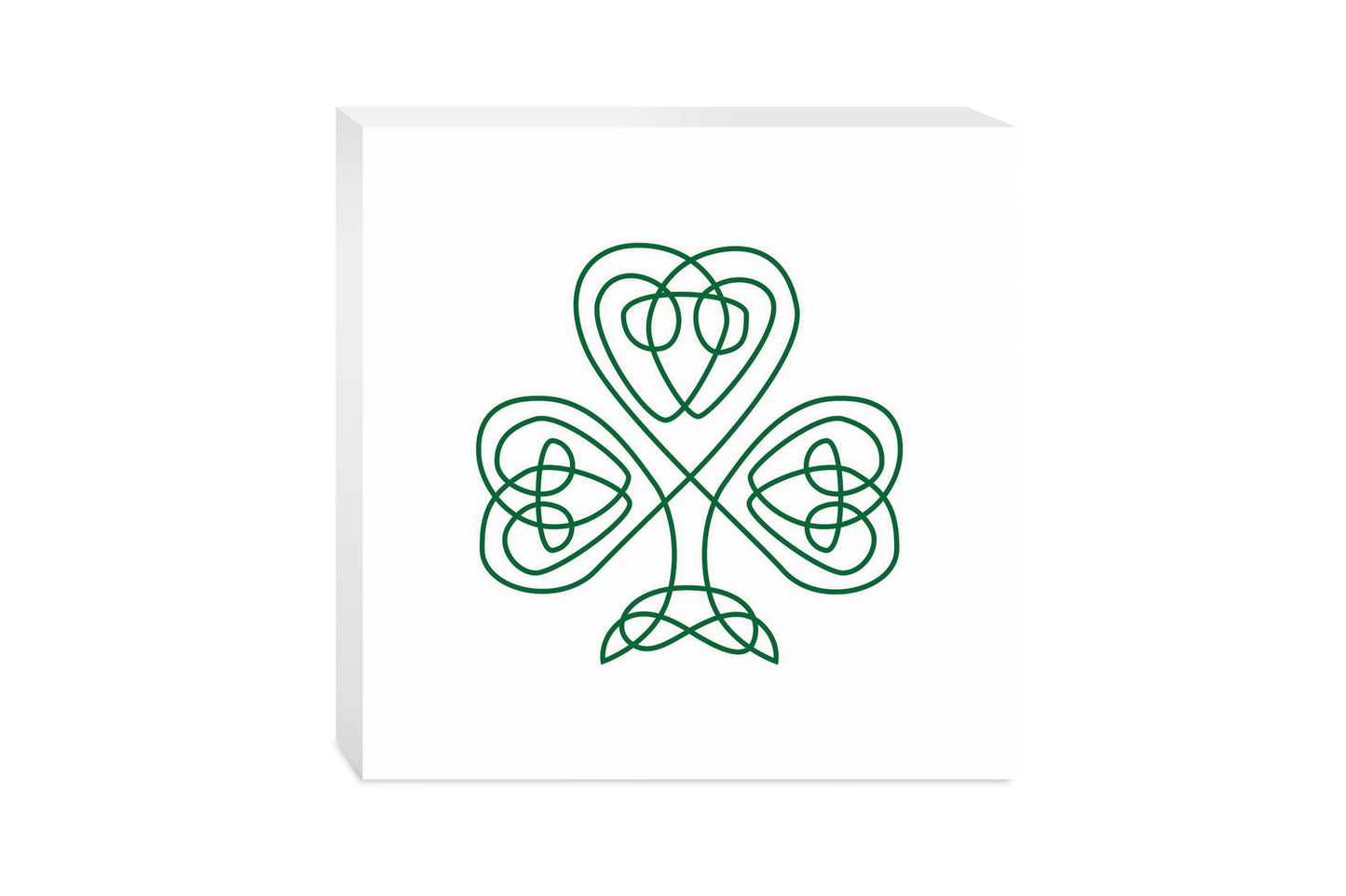 White Green Shamrock | Wood Block | Eaches | Min 2