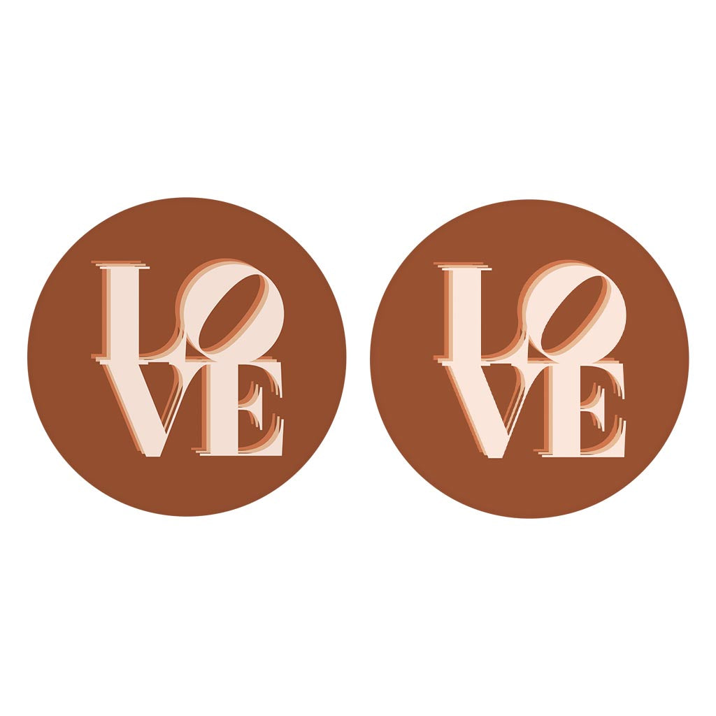 Modern Minimalist Pennsylvania Love Dark | Absorbent Car Coasters | Set of 2 | Min 4