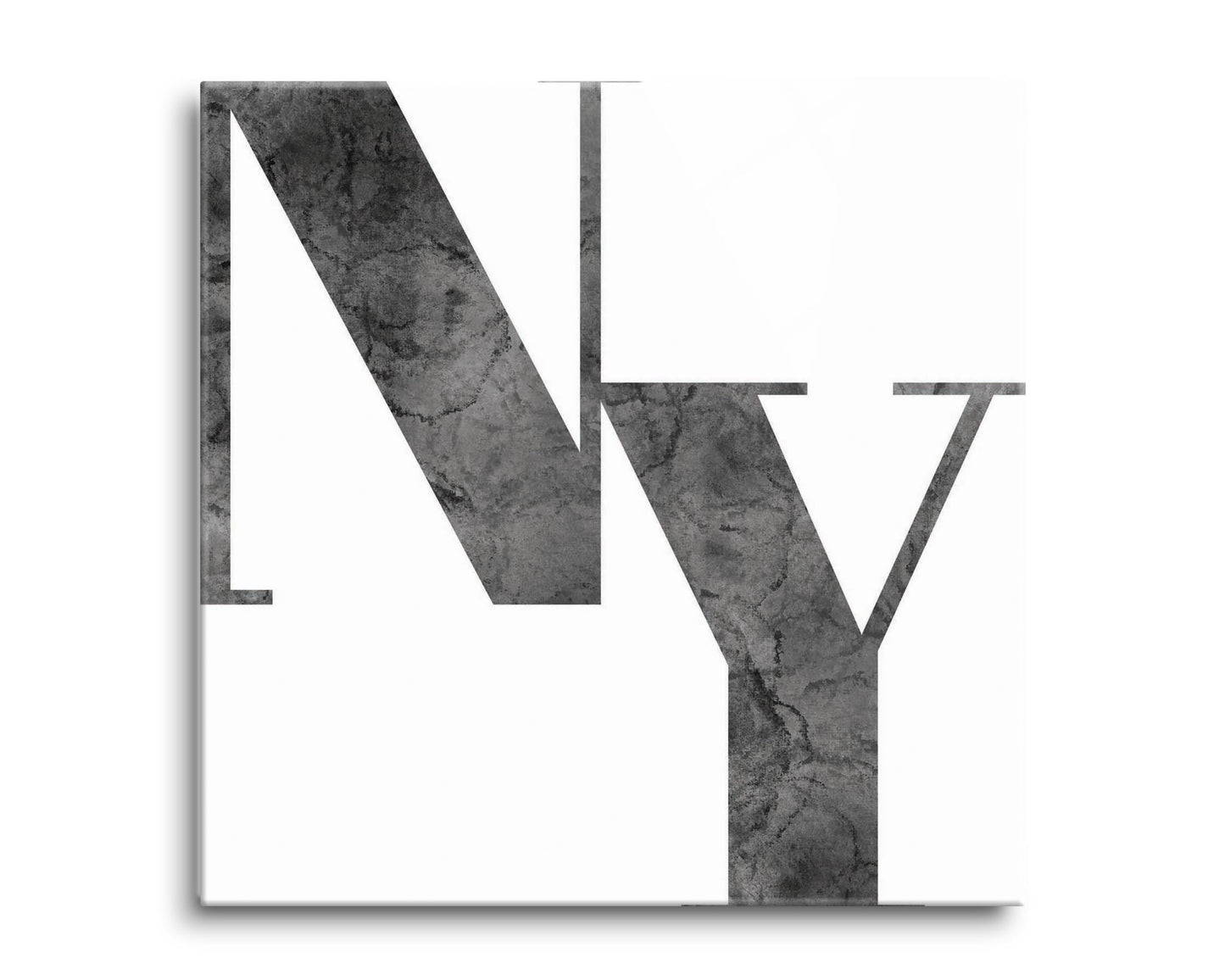 Minimalistic B&W New York White Initials | Hi-Def Glass Art | Eaches | Min 2