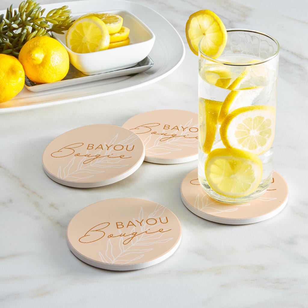 Modern Minimalist Louisiana Bayou Bougie | Absorbent Coasters | Set of 4 | Min 2