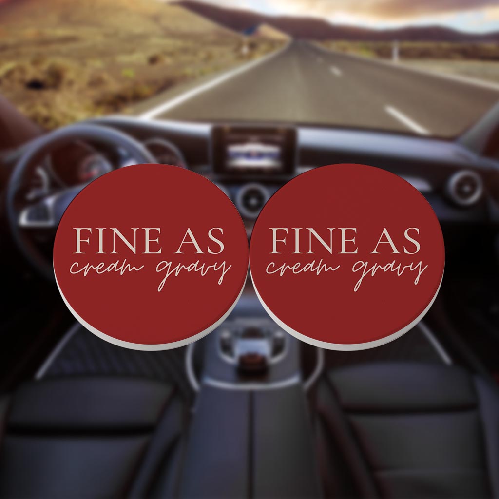 Modern Minimalist Texas Fine As Gravy | Absorbent Car Coasters | Set of 2 | Min 4