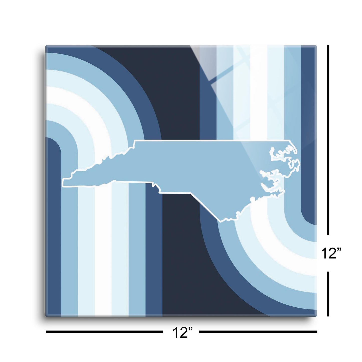 Blue Shades North Carolina State Retro Thick Lines | Hi-Def Glass Art | Eaches | Min 1