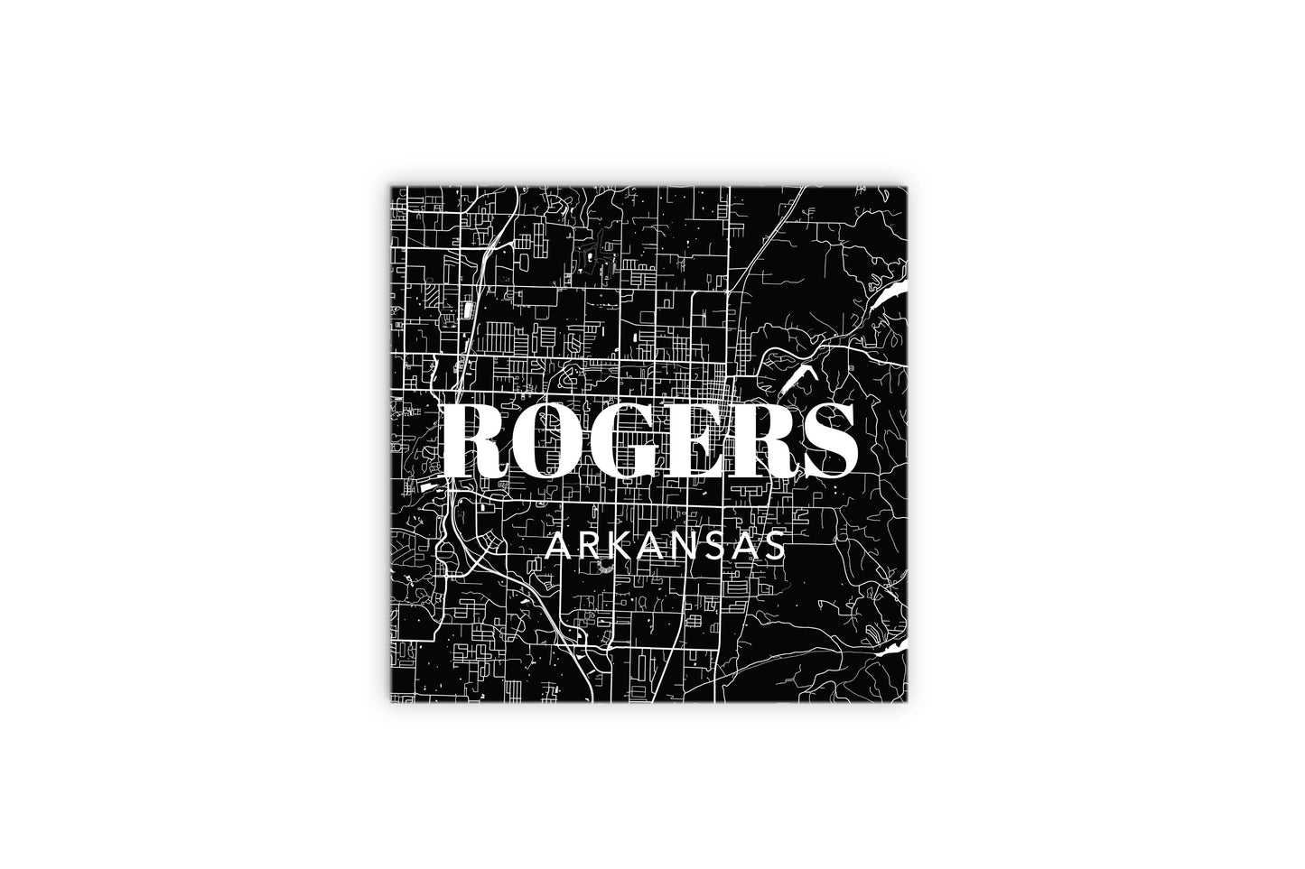 Minimalist B&W Arkansas Rogers Map State | Wood Sign | Eaches | Min 2