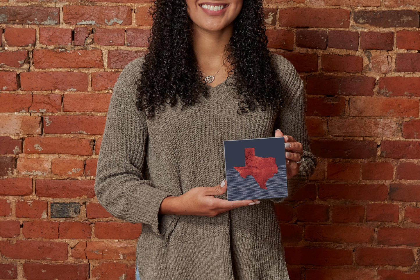 Modern Minimalist Texas Straight Line State Shape | Wood Block | Eaches | Min 4