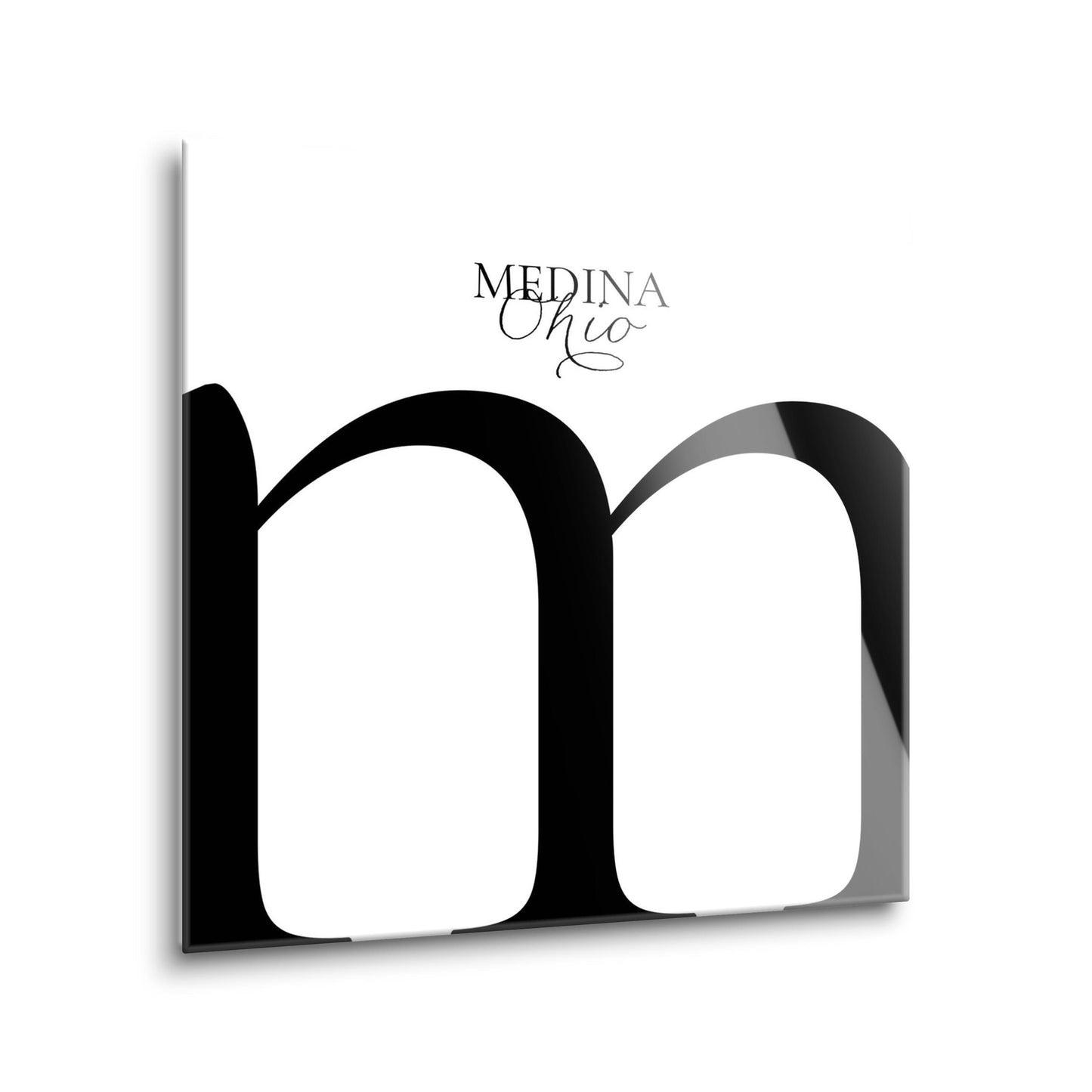 Medina Oh Minimal Monogram | Hi-Def Glass Art | Eaches | Min 2