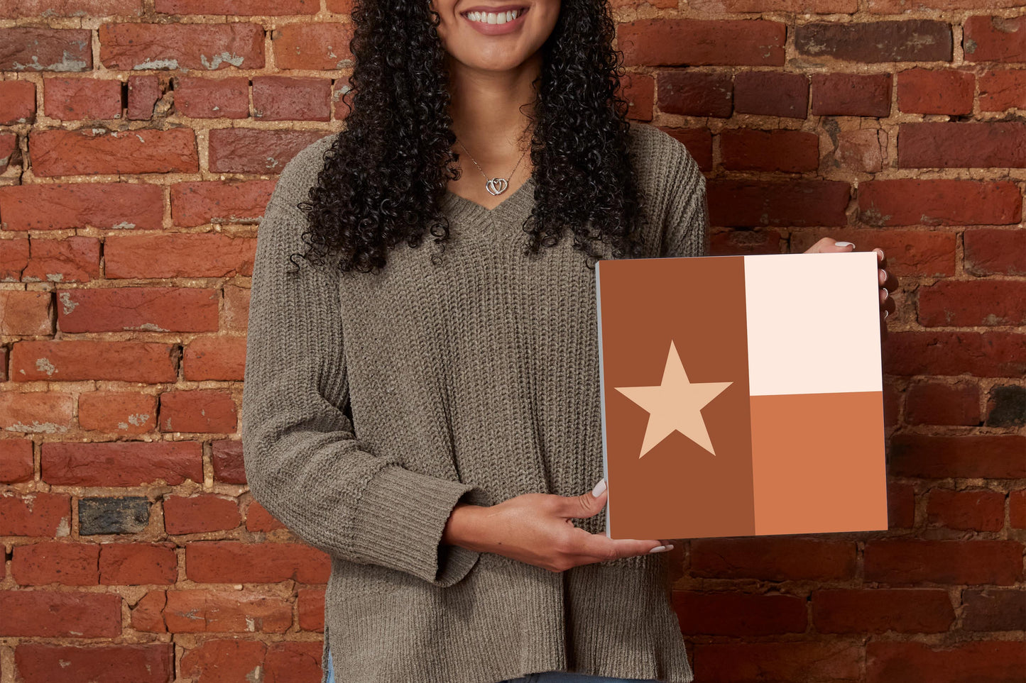Modern Minimalist Texas State Flag | Wood Block | Eaches | Min 2