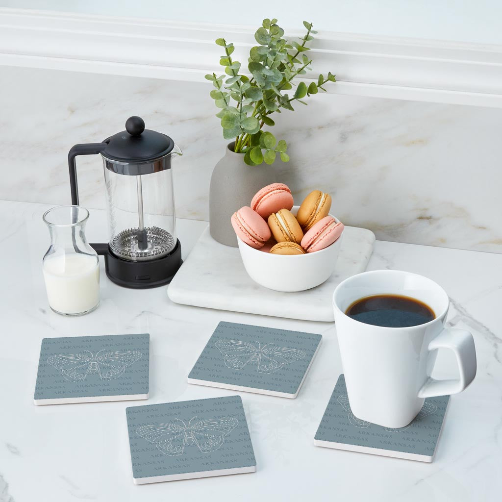 Modern Minimalist Arkansas Diana Fritillary Butterfly | Absorbent Coasters | Set of 4 | Min 2