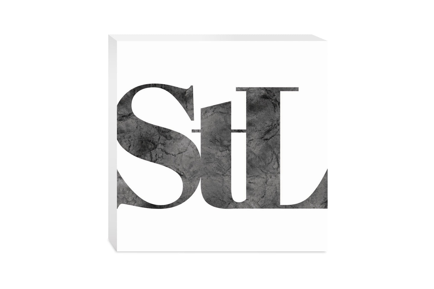 Minimalist B&W Missouri St Louis White Initials | Wood Block | Eaches | Min 2