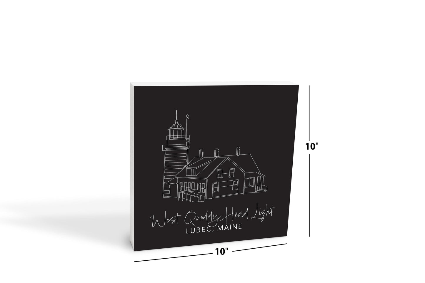 Black West Quoddy Head Light | Wood Block | Eaches | Min 2