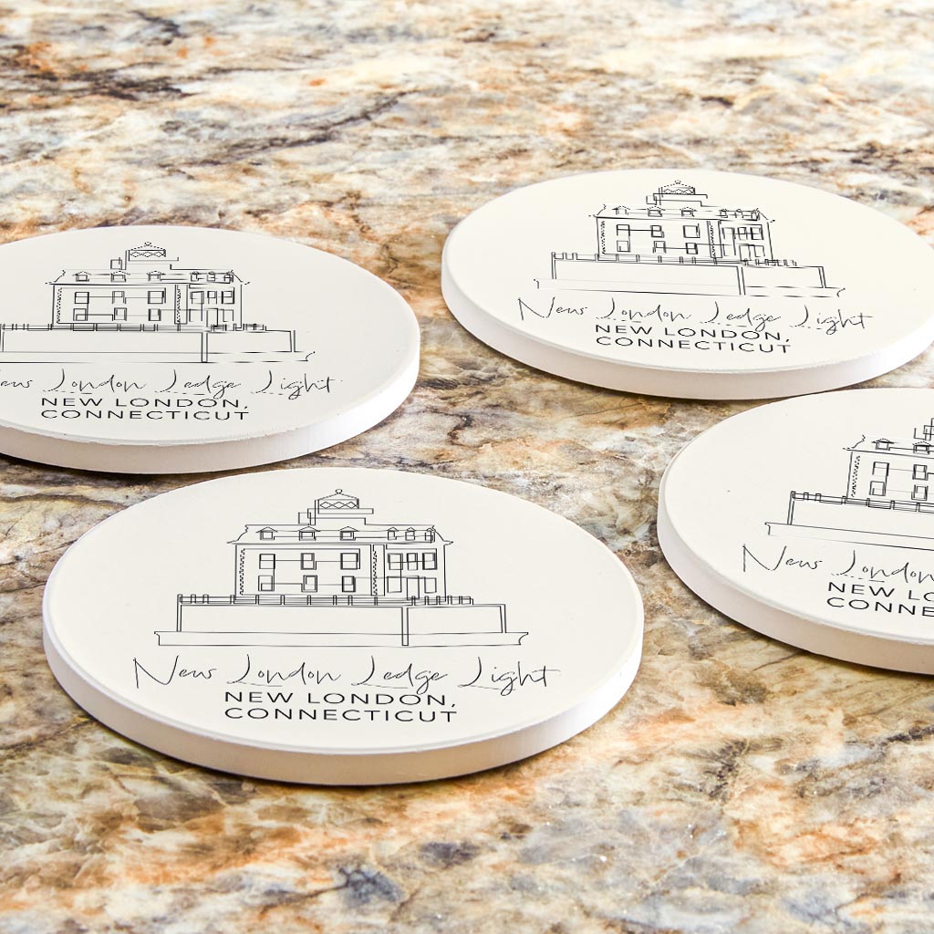 New London Lodge Light | Absorbent Coasters | Set of 4 | Min 2