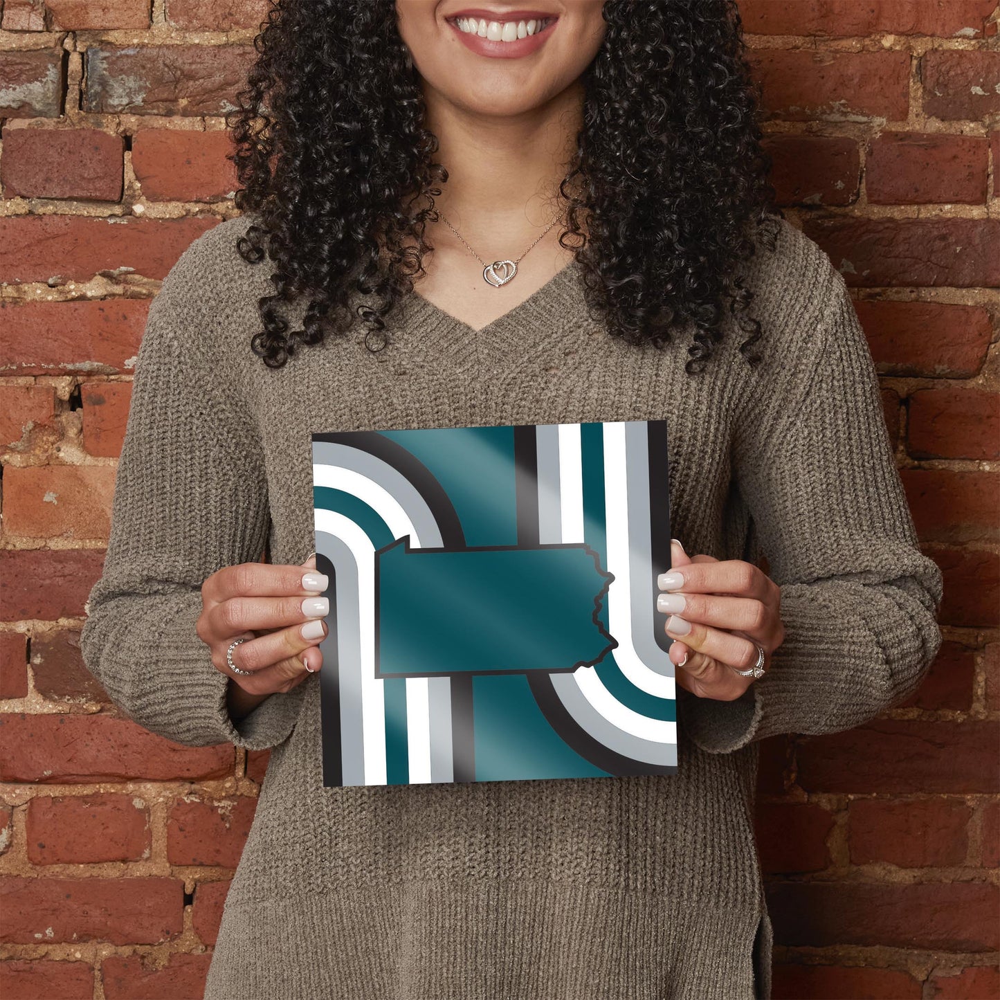 Modern Minimalist Pennsylvania Retro Shape | Hi-Def Glass Art | Eaches | Min 2