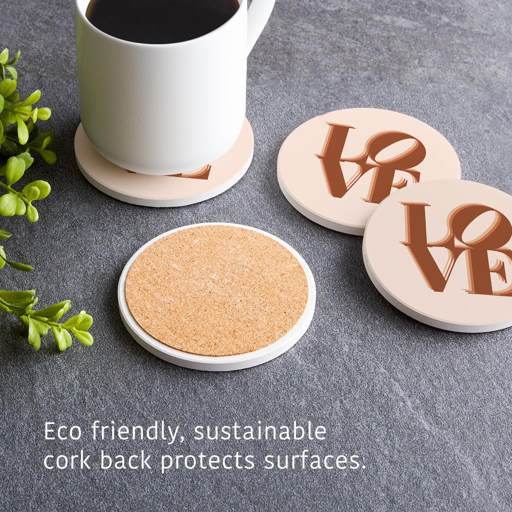 Modern Minimalist Pennsylvania Love Light | Absorbent Coasters | Set of 4 | Min 2
