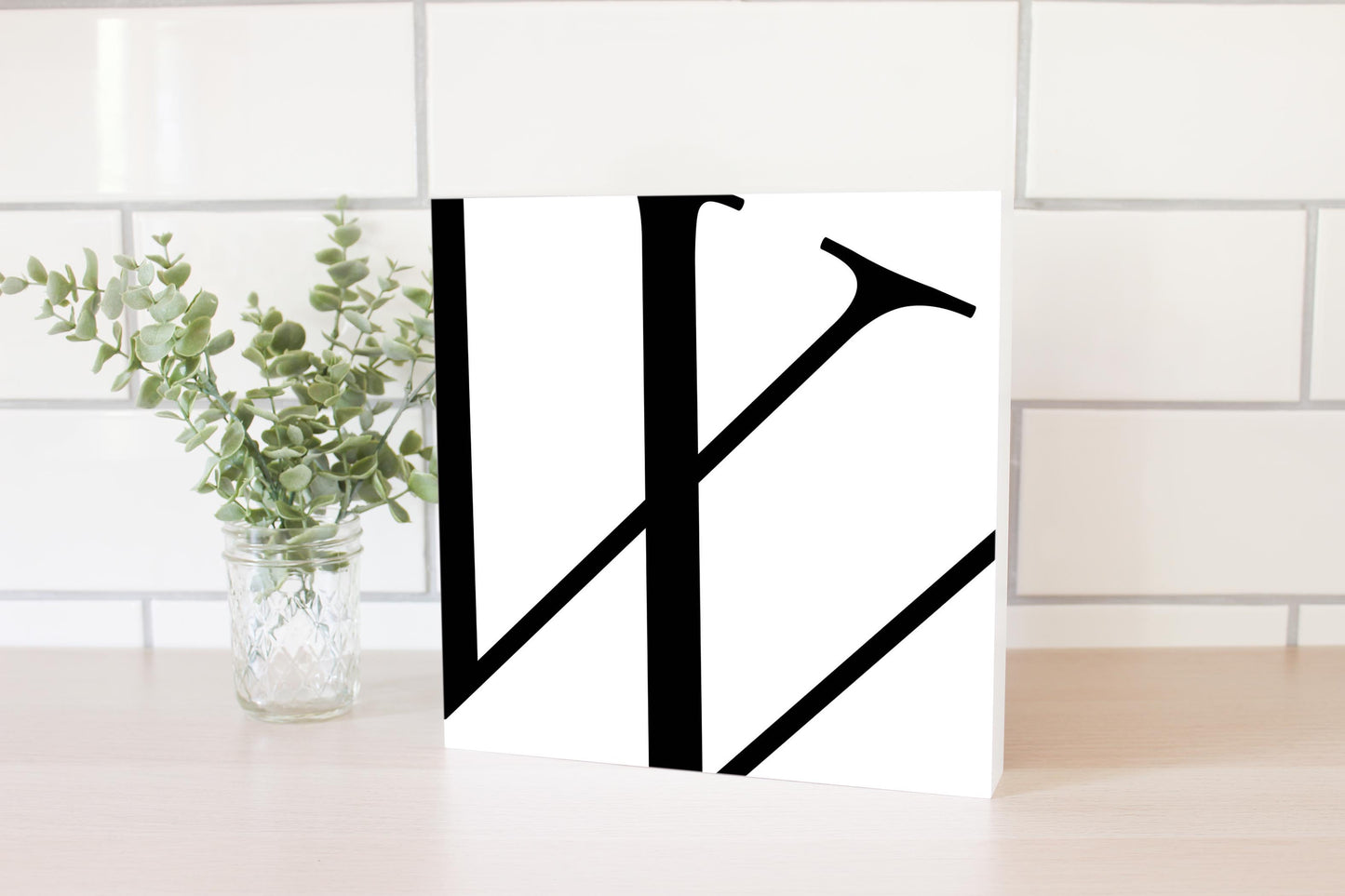 Minimal Monogram W| Wood Block | Eaches | Min 2
