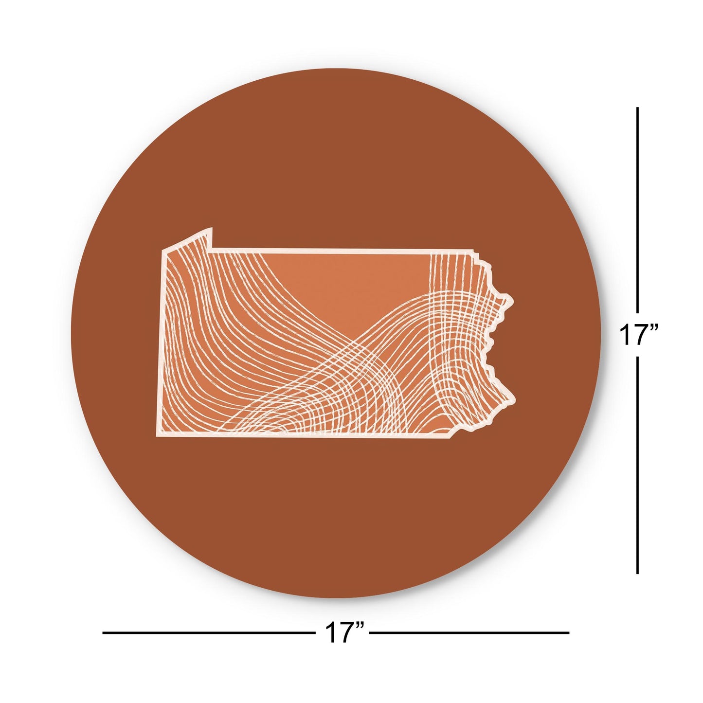 Modern Minimalist Pennsylvania State Lines Dark | Wood Sign | Eaches | Min 1