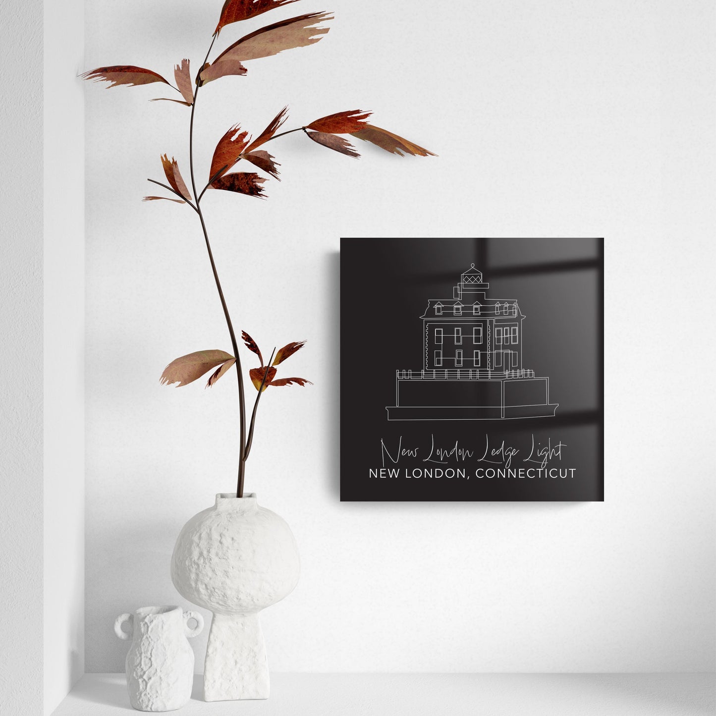 Black New London Lodge Light | Hi-Def Glass Art | Eaches | Min 2