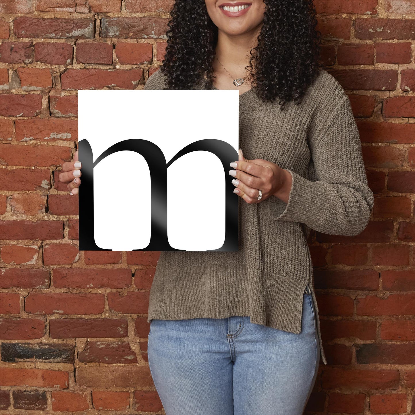 Minimal Monogram M | Hi-Def Glass Art | Eaches | Min 1