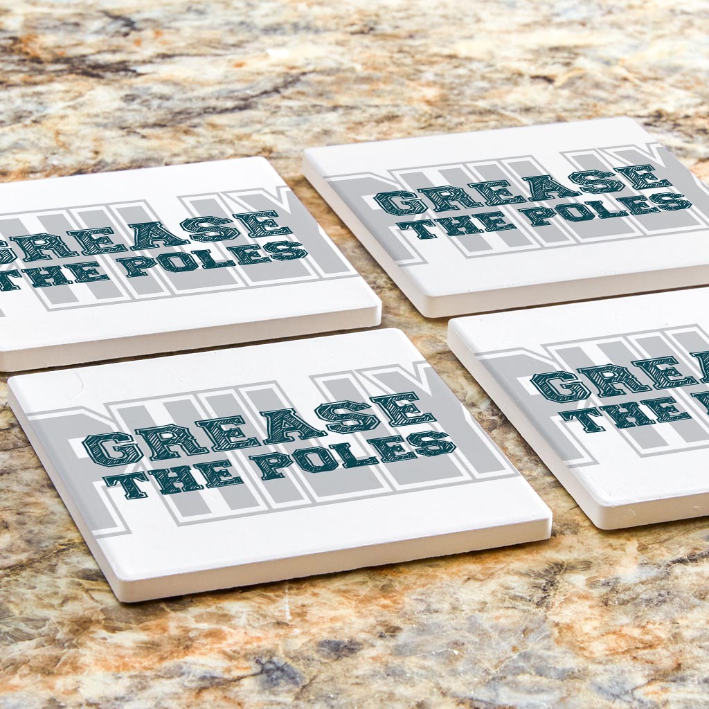 Modern Minimalist Pennsylvania Grease The Poles | Absorbent Coasters | Set of 4 | Min 2