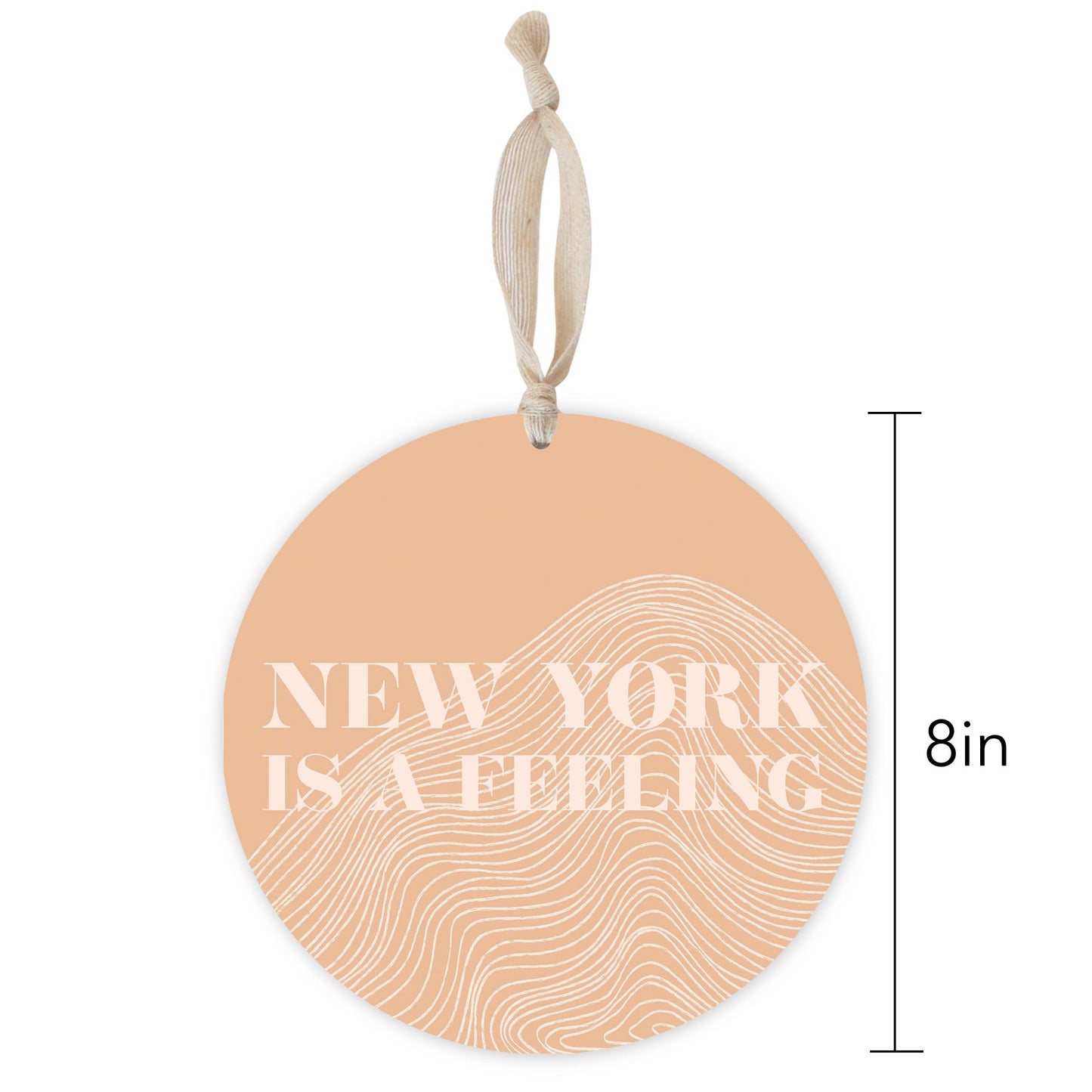 Modern Minimalist New York Is A Feeling | Wood Ornament | Eaches | Min 1