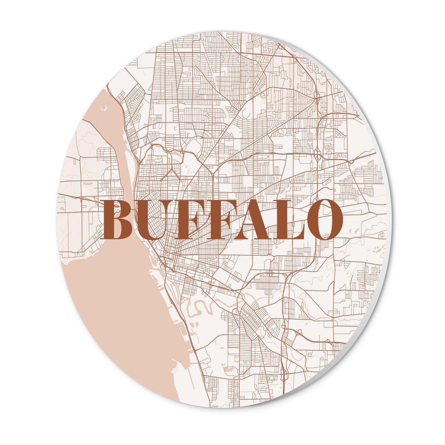 Modern Minimalist New York Buffalo Map | Wood Sign | Eaches | Min 1