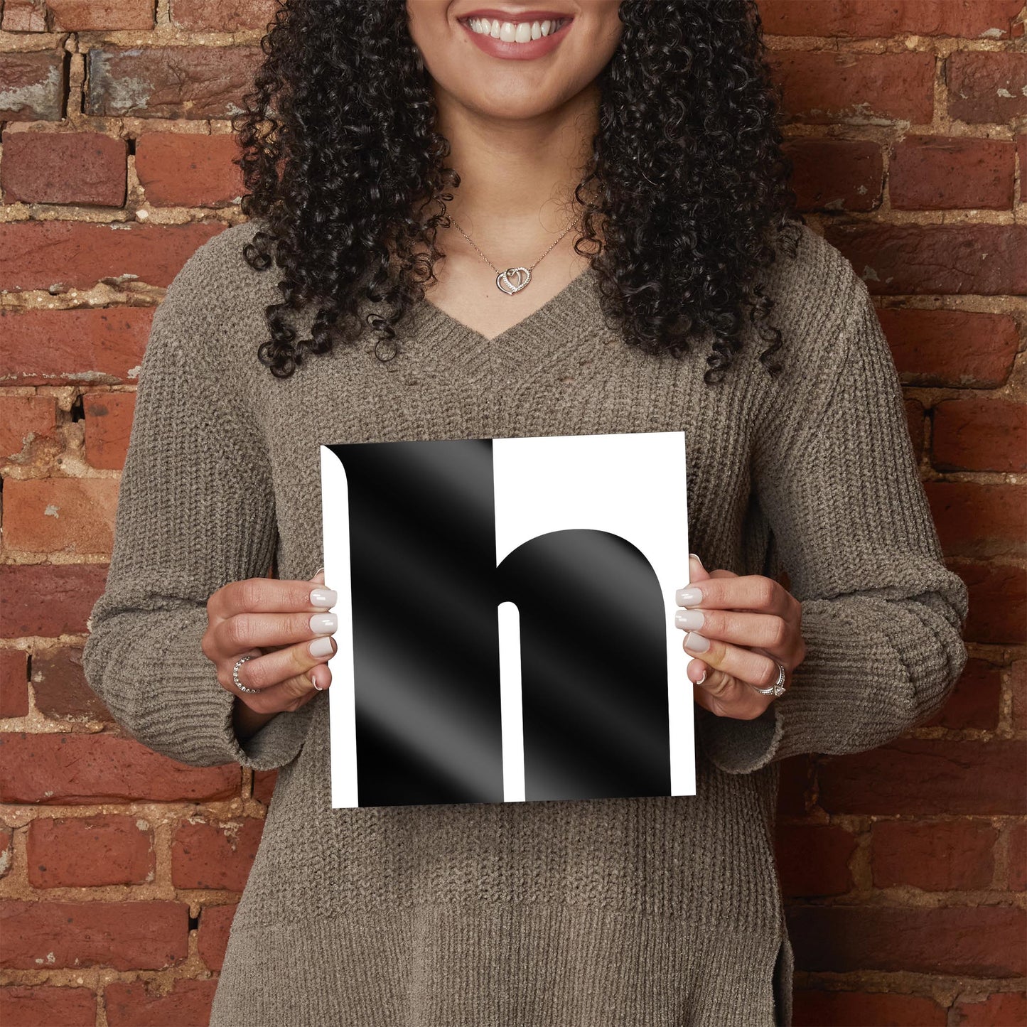 Fun Chunky Monogram H | Hi-Def Glass Art | Eaches | Min 2