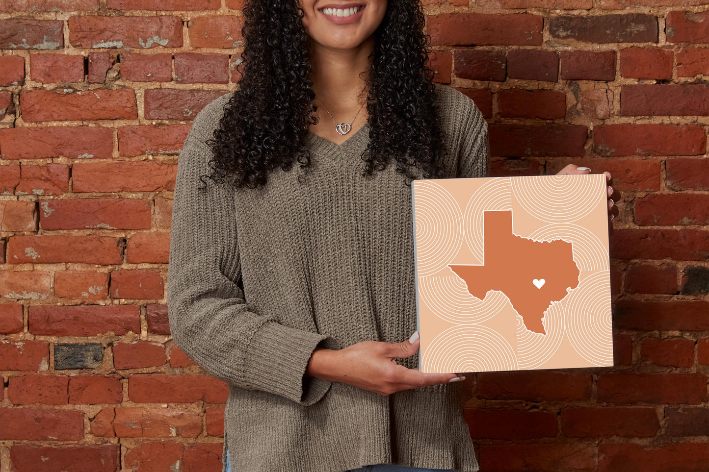 Modern Minimalist Texas Austin Heart | Wood Block | Eaches | Min 2