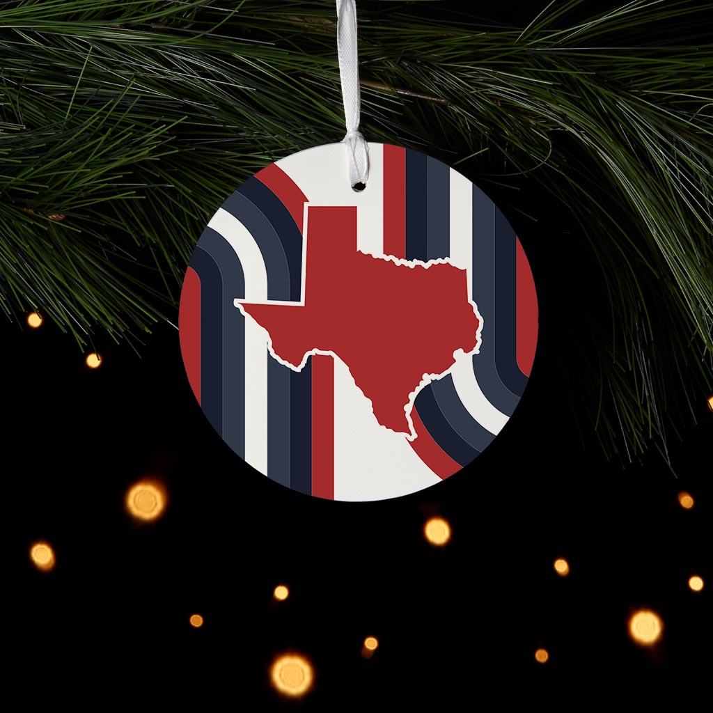 Modern Minimalist Texas Colors Retro Shape | Wood Ornament | Eaches | Min 6