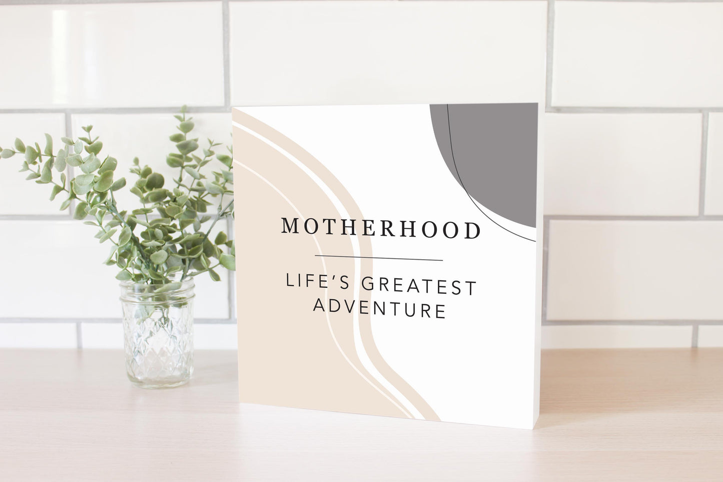 Modern Minimalist Mothers Day Adventure | Wood Block | Eaches | Min 2