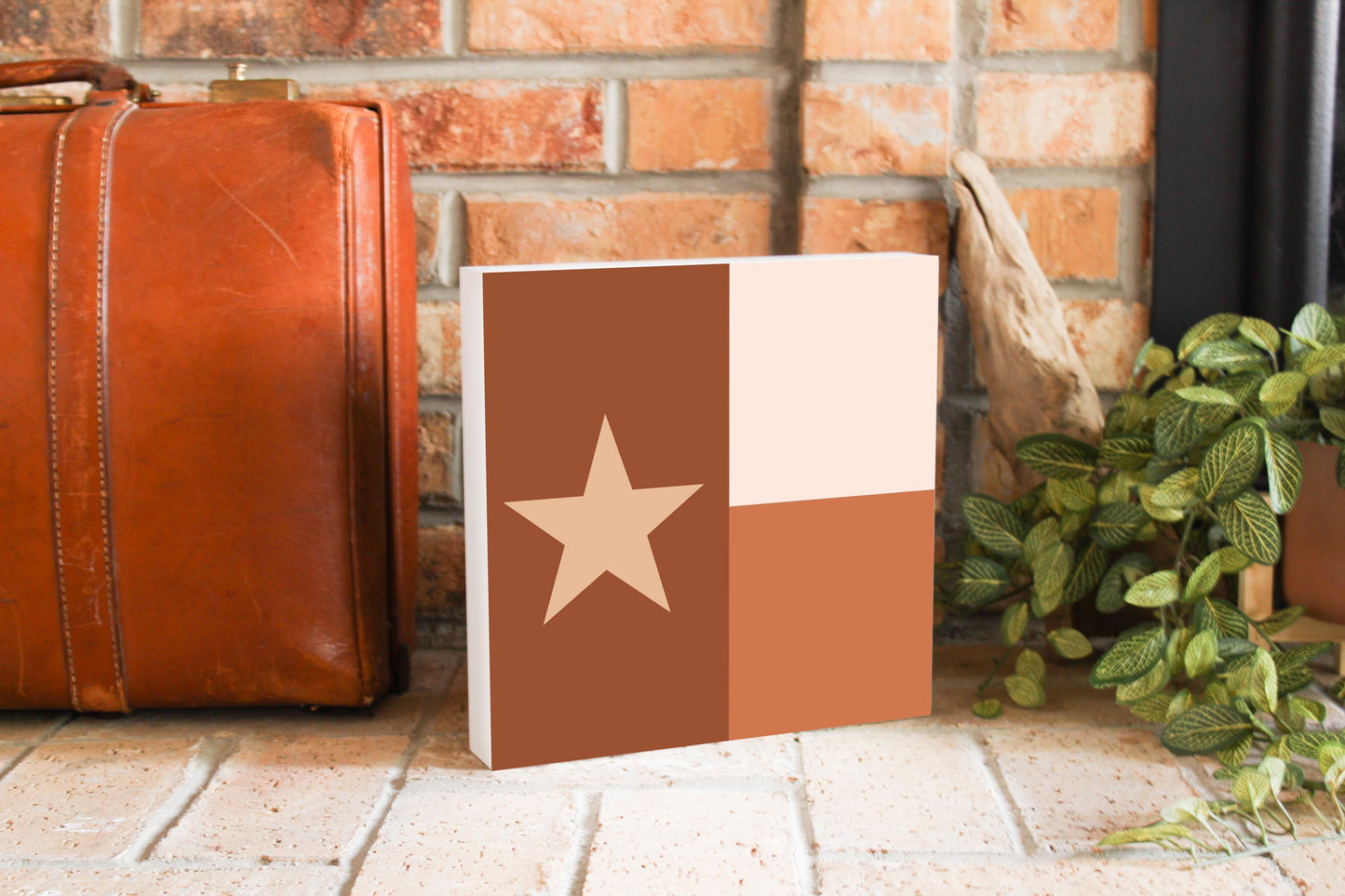 Modern Minimalist Texas State Flag | Wood Block | Eaches | Min 2