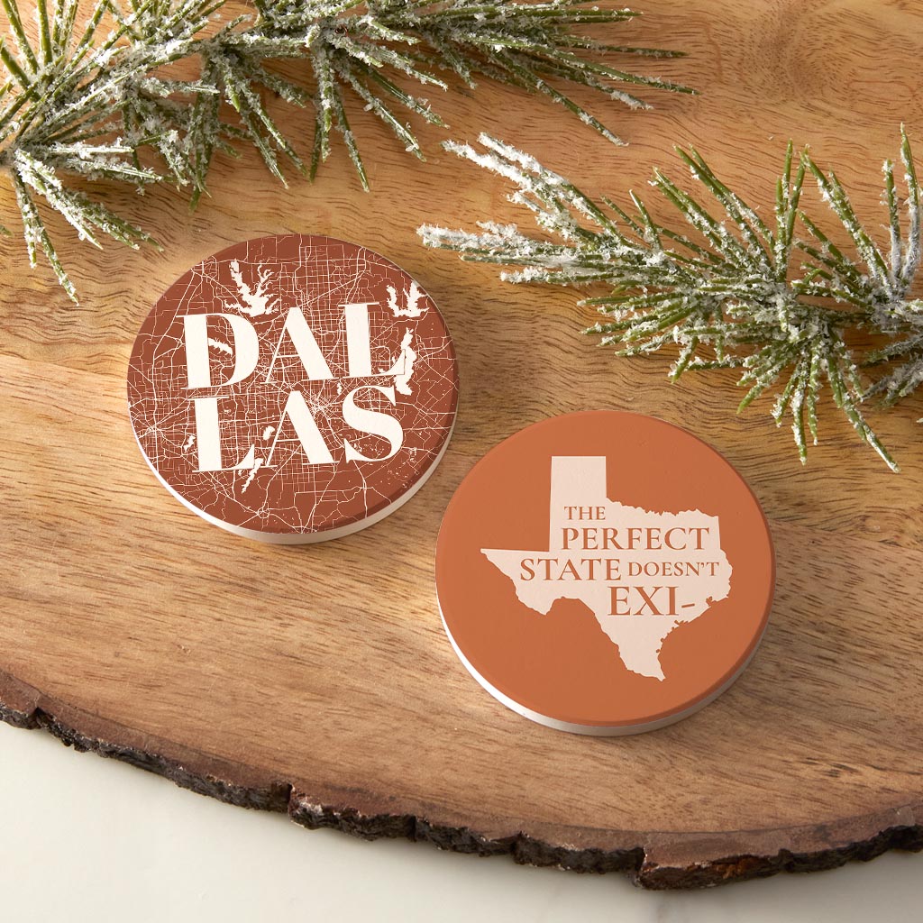 Modern Minimalist Texas Set | Absorbent Car Coasters | Set of 2 | Min 4