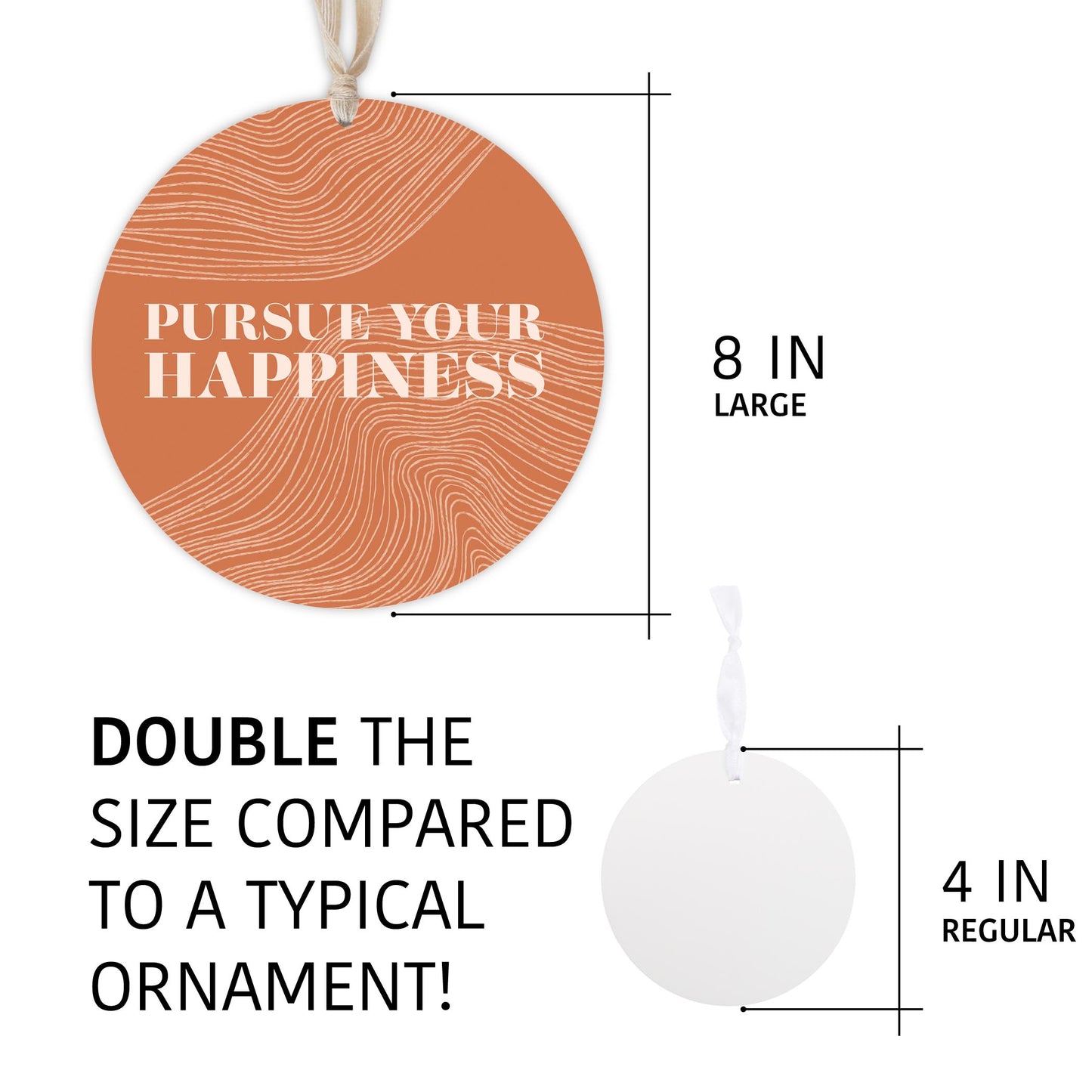 Modern Minimalist Pennsylvania Happiness Quip | Wood Ornament | Eaches | Min 1