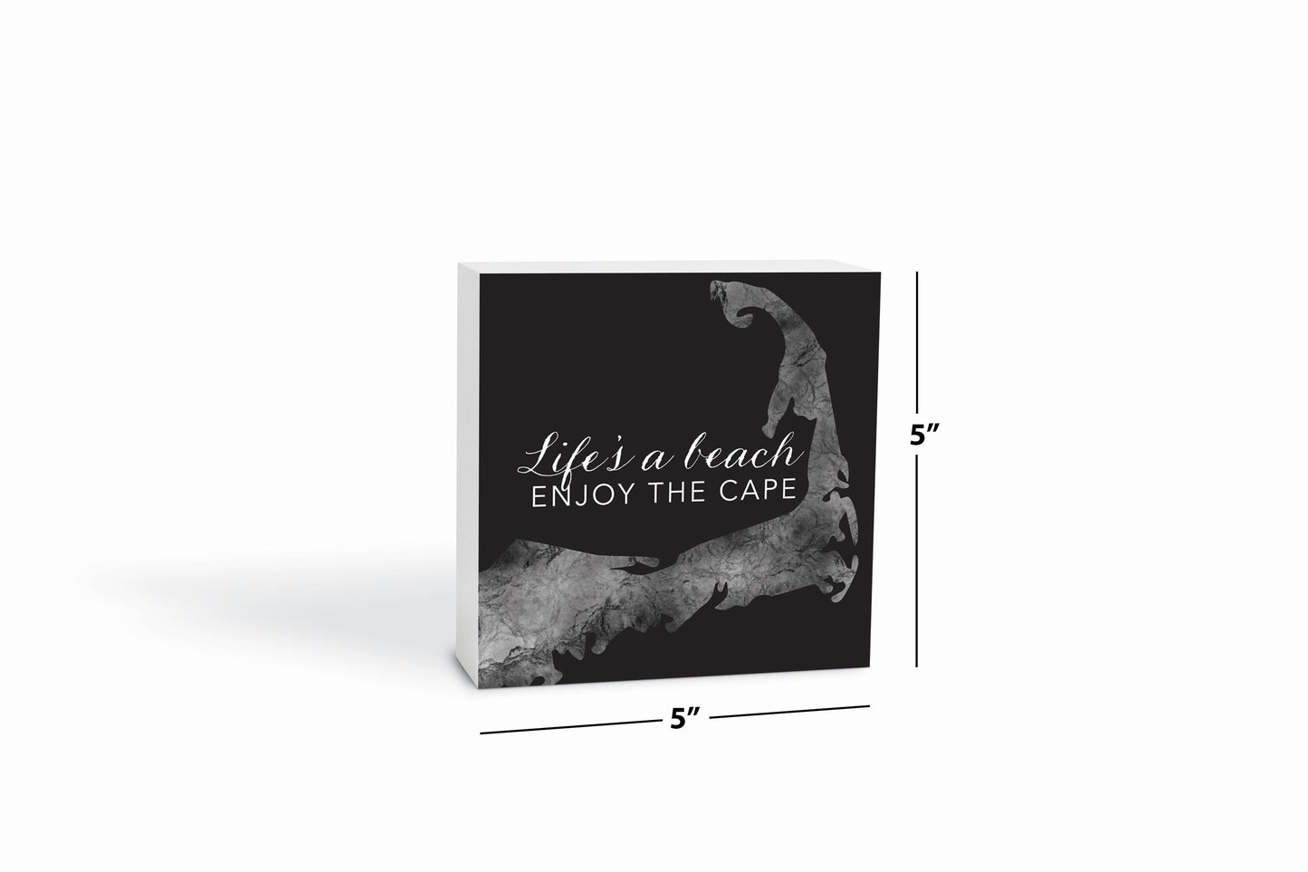 Minimalistic B&W Cape Cod Lifes A Beach| Wood Block | Eaches | Min 4