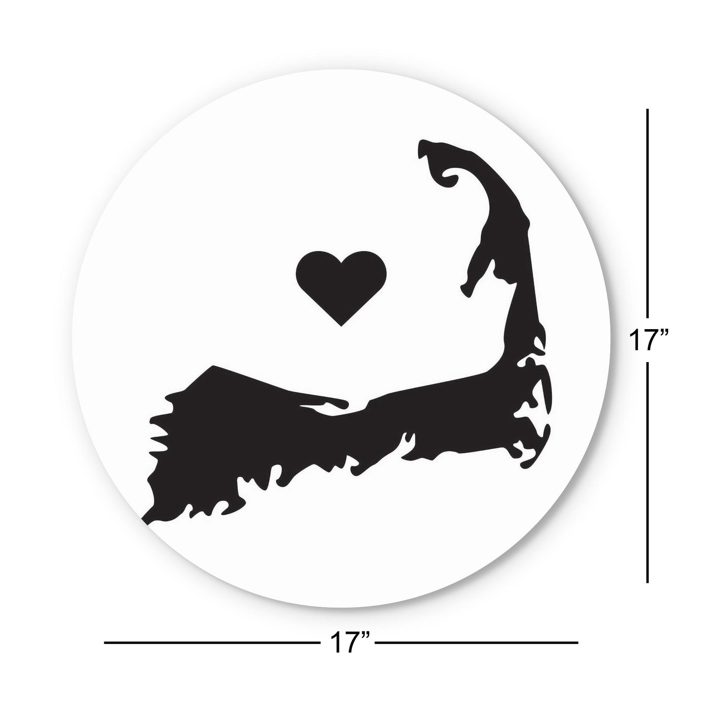 Minimalistic B&W Cape Cod With Heart | Wood Sign | Eaches | Min 1