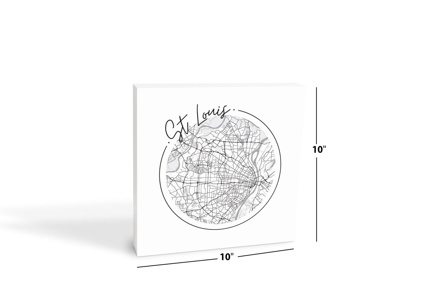 Minimalist B&W Missouri St Louis Circle Map | Wood Block | Eaches | Min 2