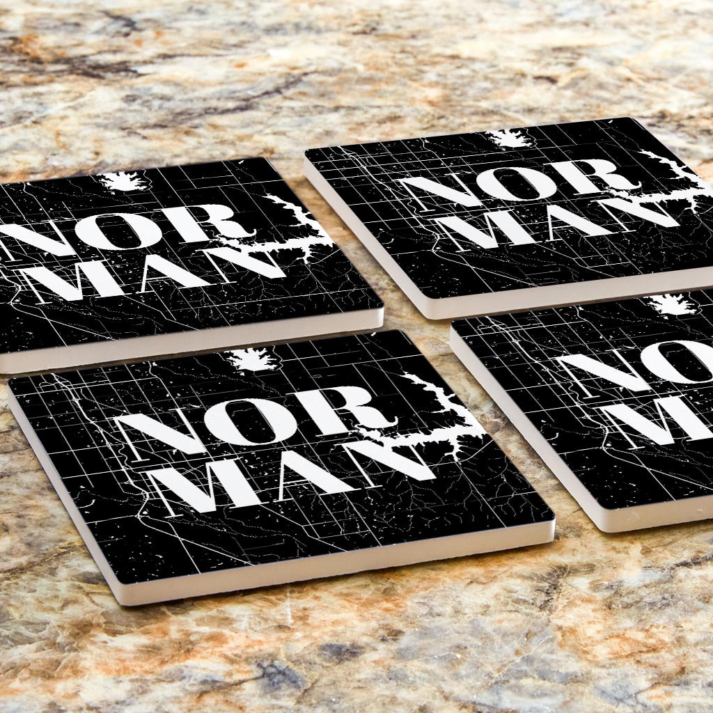 Modern Oklahoma Norman Map| Absorbent Coasters | Set of 4 | Min 2