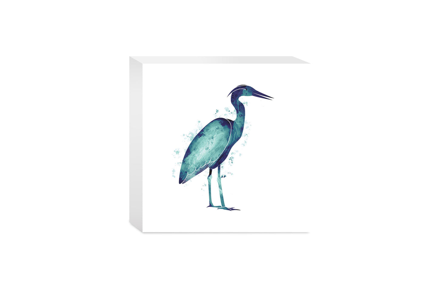 East Coast Water Color Heron | Wood Block | Eaches | Min 4