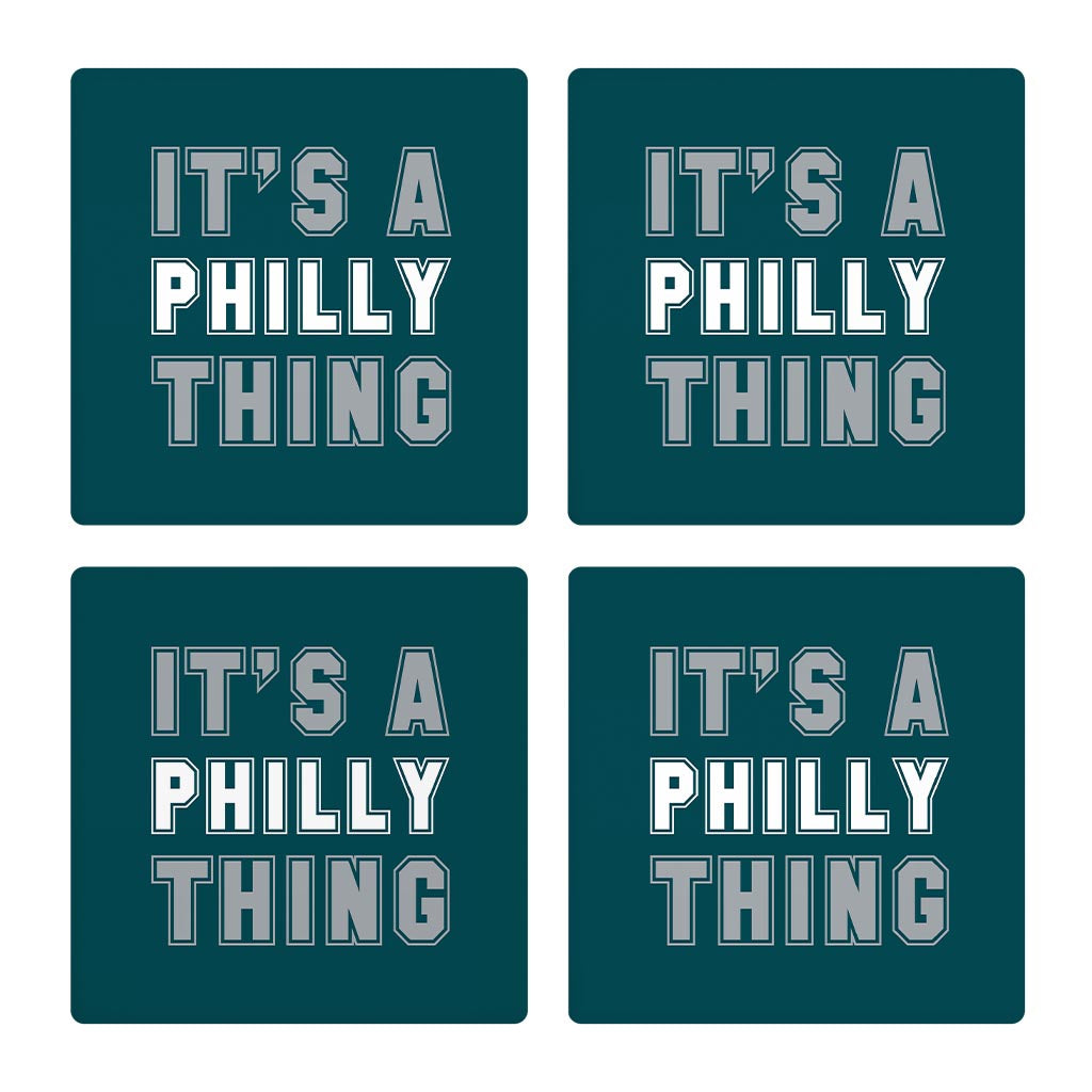 Modern Minimalist Pennsylvania Philly Thing | Absorbent Coasters | Set of 4 | Min 2