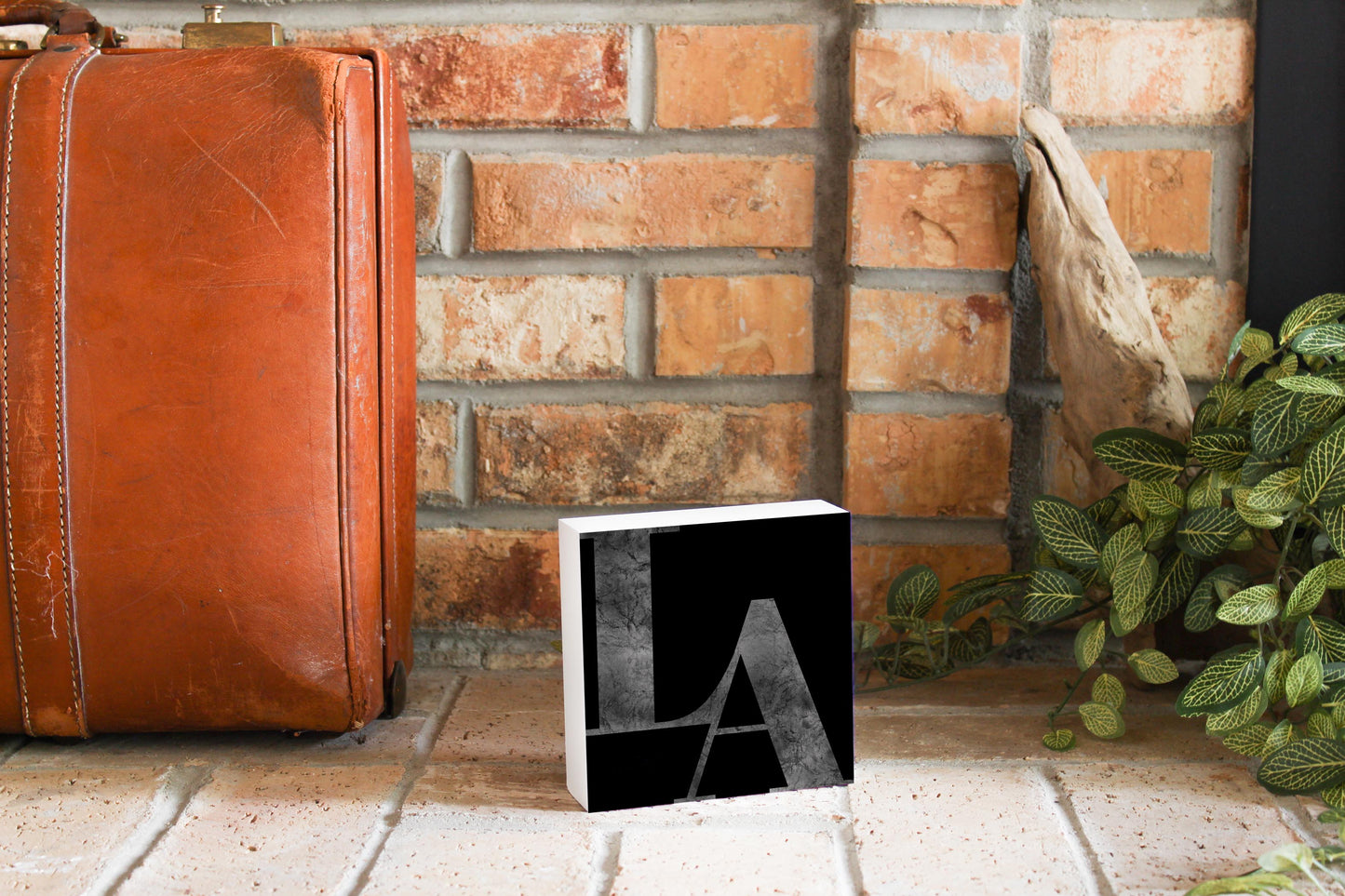 Modern Black Louisiana Initials | Wood Block | Eaches | Min 4