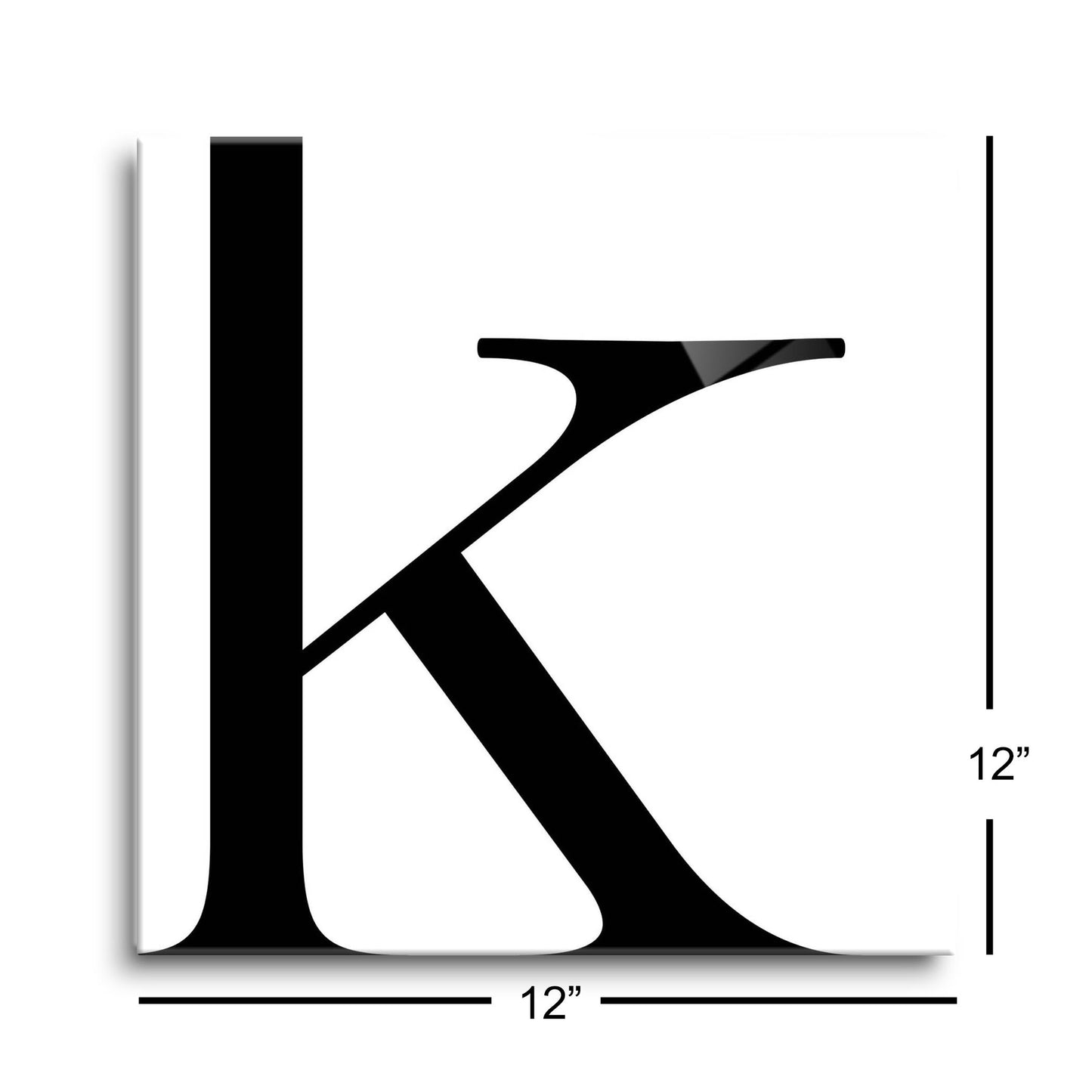 Minimal Monogram K | Hi-Def Glass Art | Eaches | Min 1