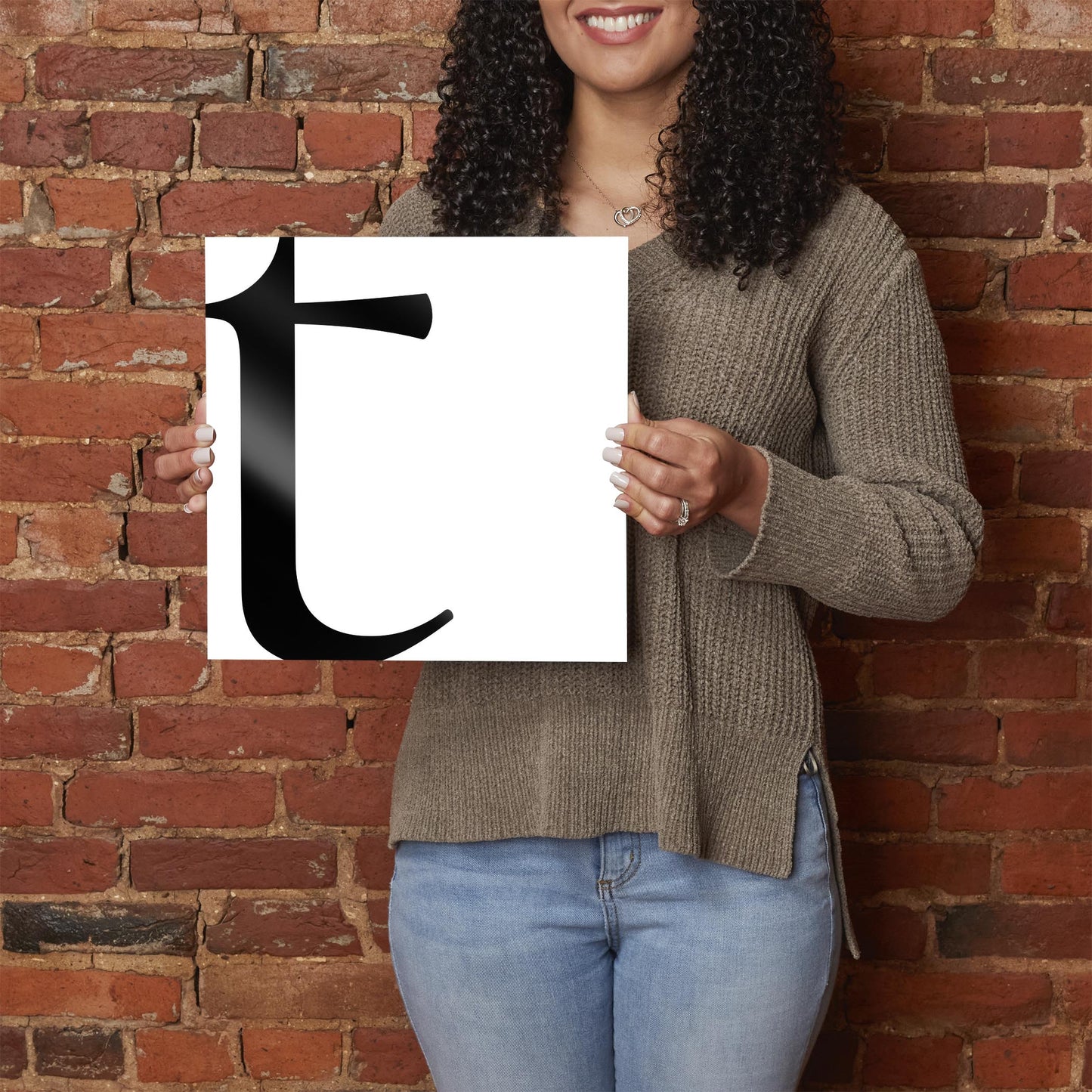 Minimal Monogram T | Hi-Def Glass Art | Eaches | Min 1