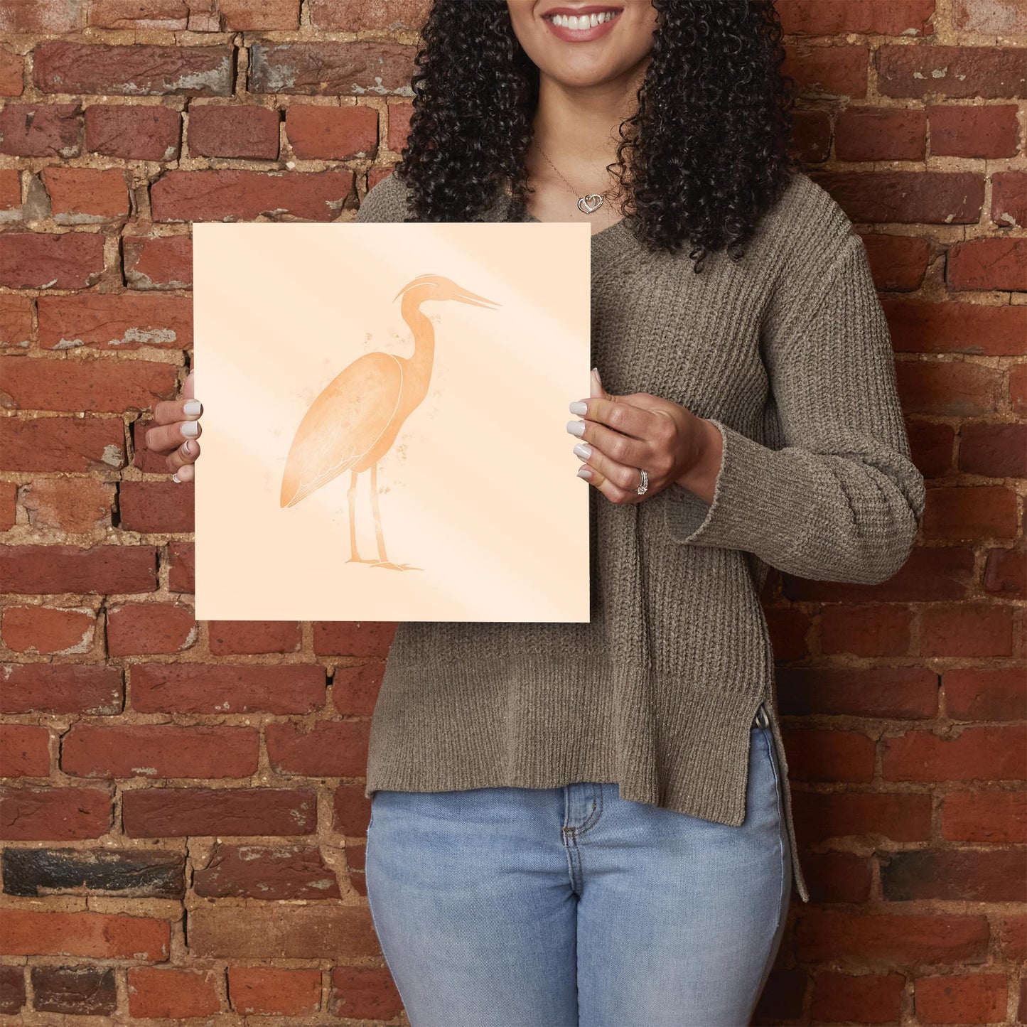 Louisiana Colorful Water Color Heron | Hi-Def Glass Art | Eaches | Min 1