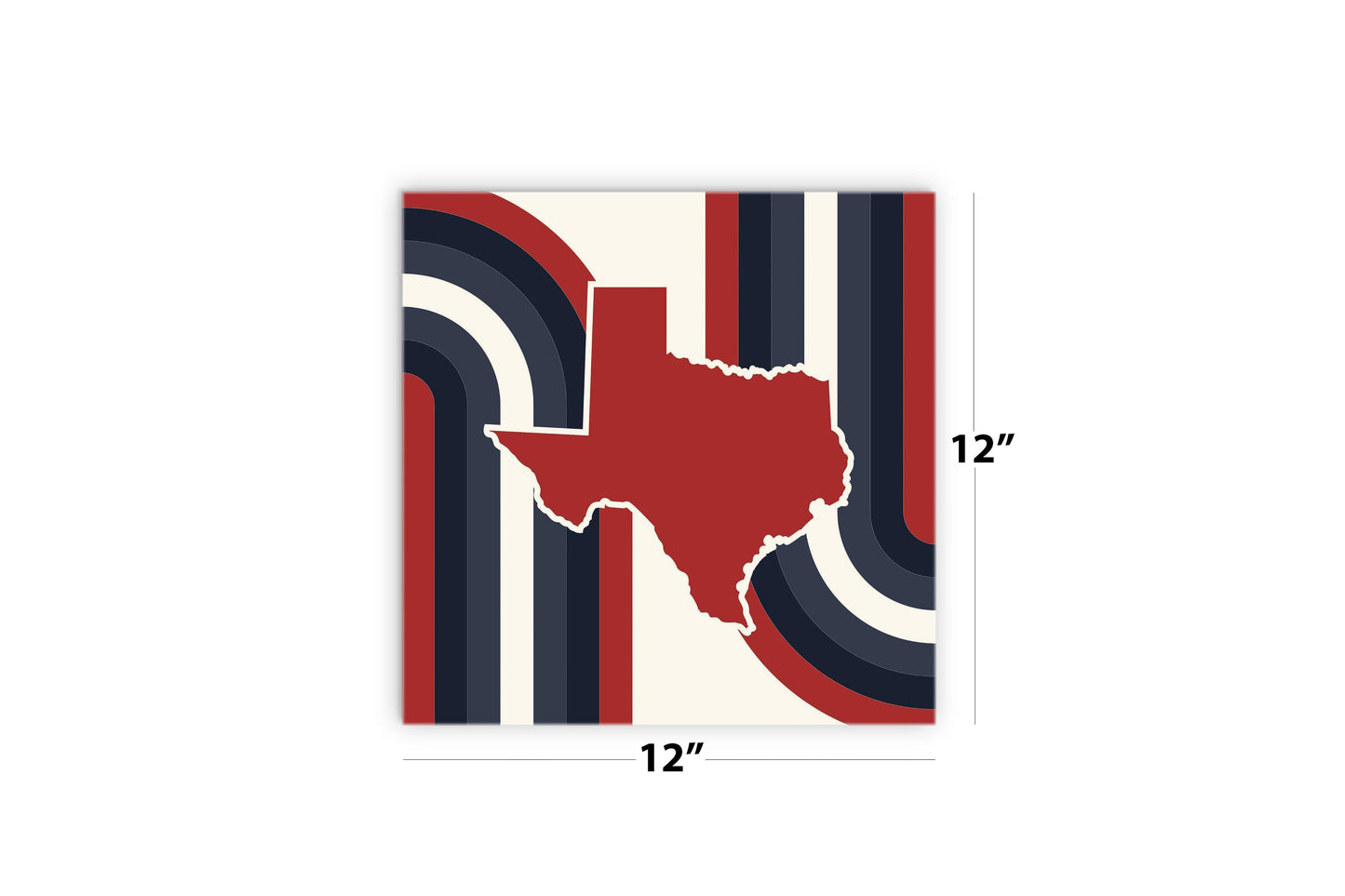 Modern Minimalist Texas Colors Retro Shape | Wood Sign | Eaches | Min 2