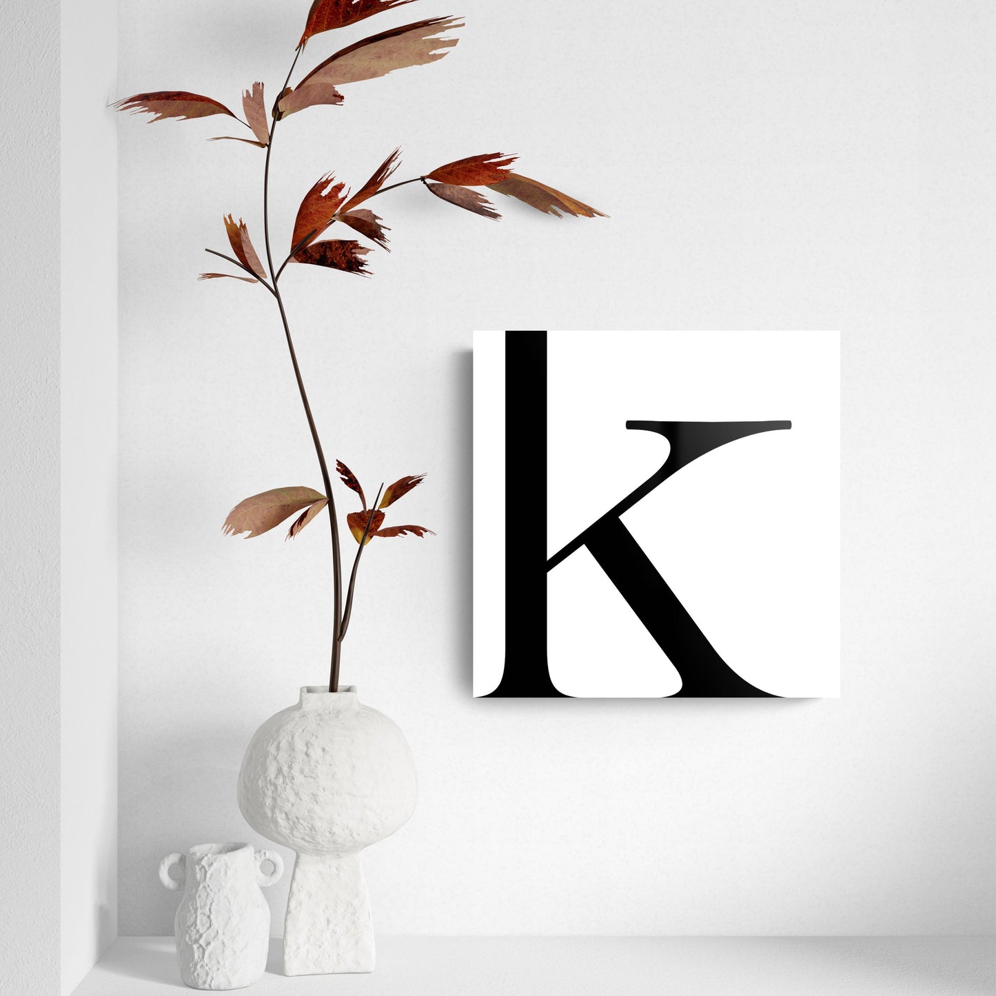 Minimal Monogram K | Hi-Def Glass Art | Eaches | Min 2