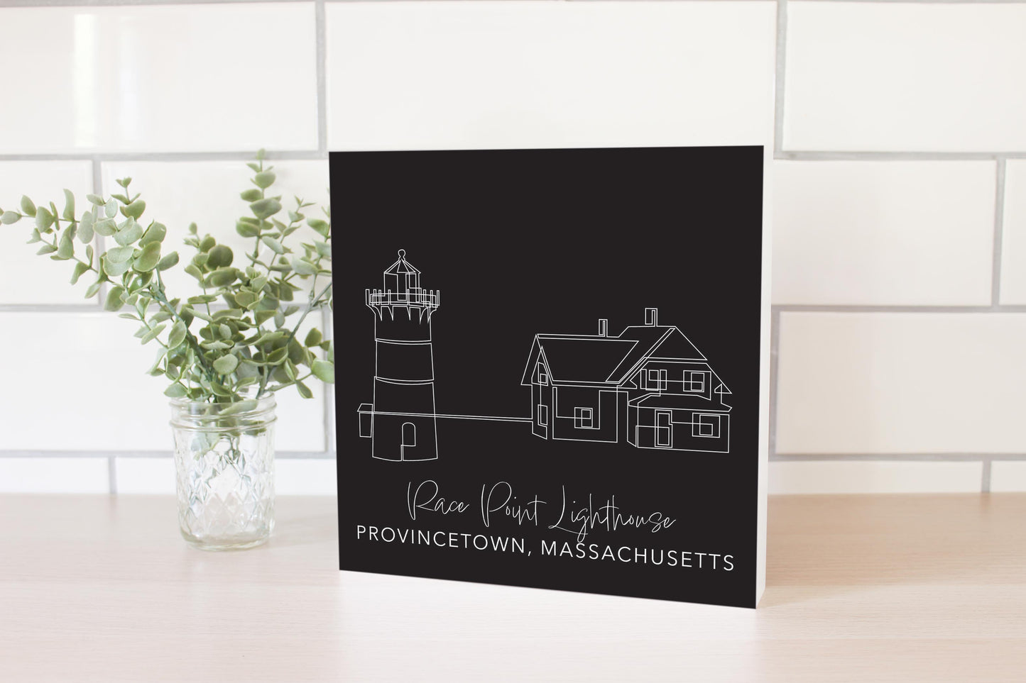 Black Race Point Lighthouse | Wood Block | Eaches | Min 2