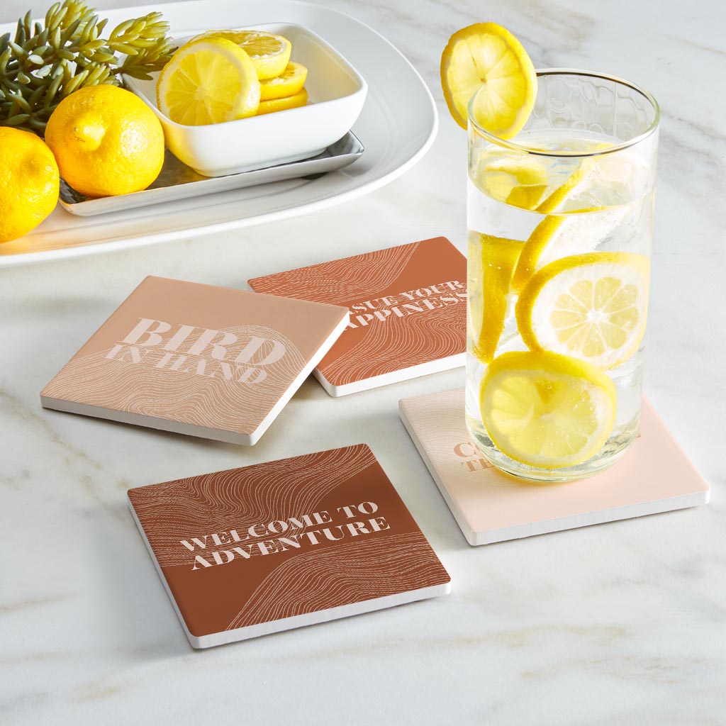 Modern Minimalist Pennsylvania Quips | Absorbent Coasters | Set of 4 | Min 2