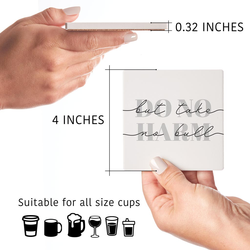 Modern Do No Harm Take No Bull Texas | Absorbent Coasters | Set of 4 | Min 2