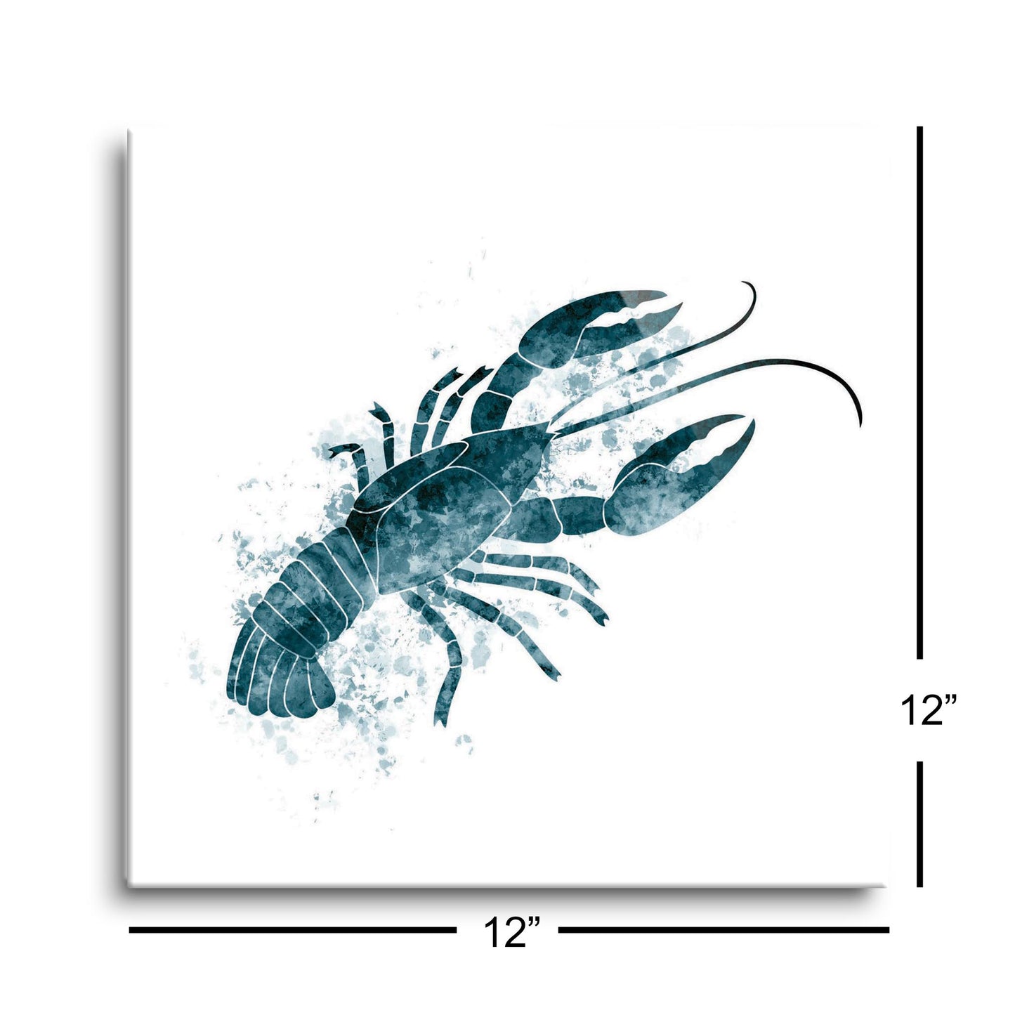 Blue White Water Color Crawfish | Hi-Def Glass Art | Eaches | Min 1