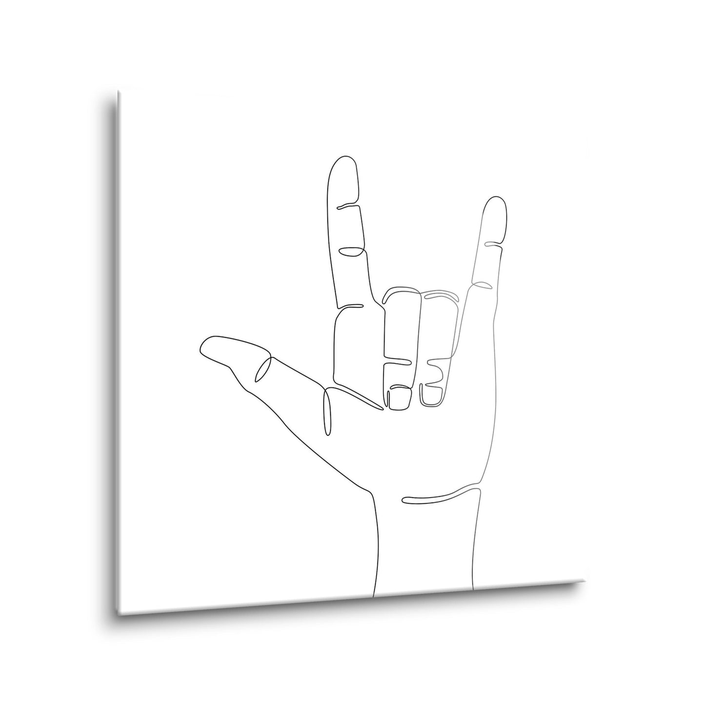 Lovehand Sign Line Drawing | Hi-Def Glass Art | Eaches | Min 2